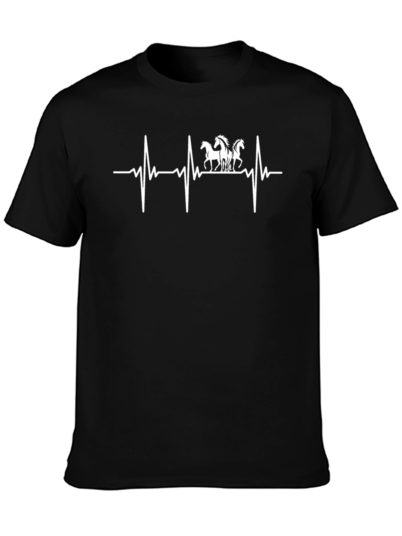 Horse Lover ECG Heartbeat T-Shirt