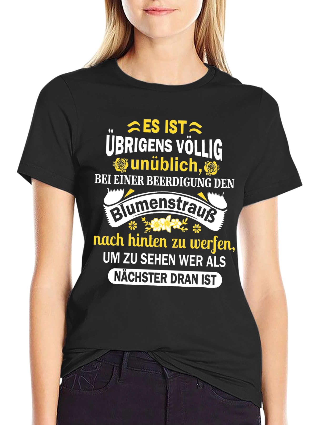 Humorous “Bouquet Toss at Funeral” T-Shirt