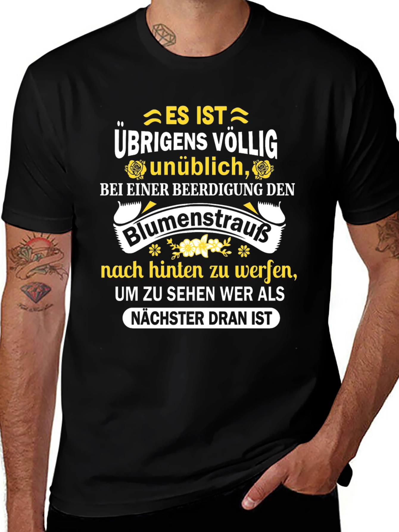 Humorous “Bouquet Toss at Funeral” T-Shirt