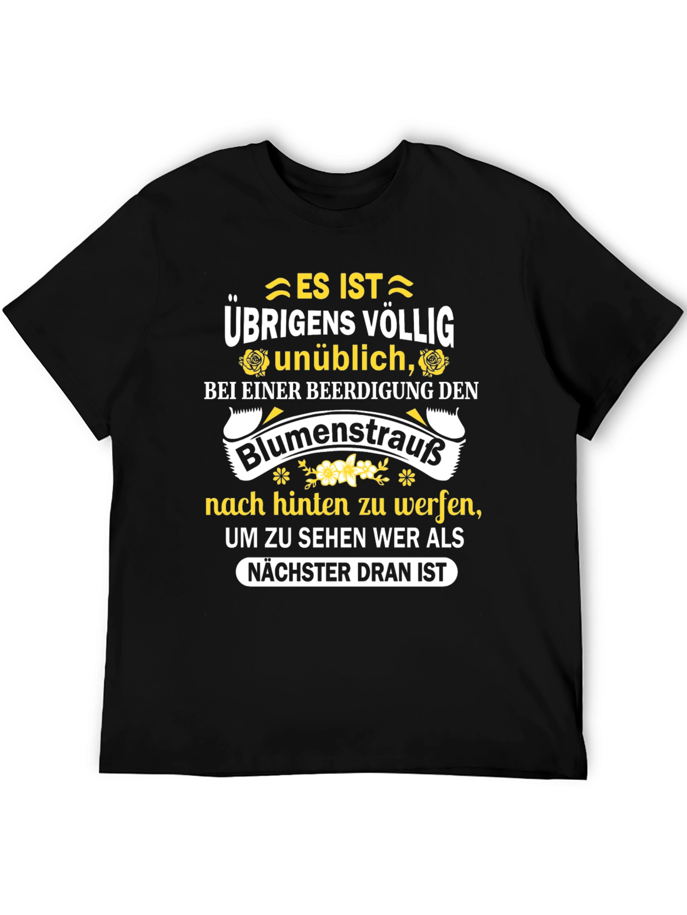 Humorous “Bouquet Toss at Funeral” T-Shirt