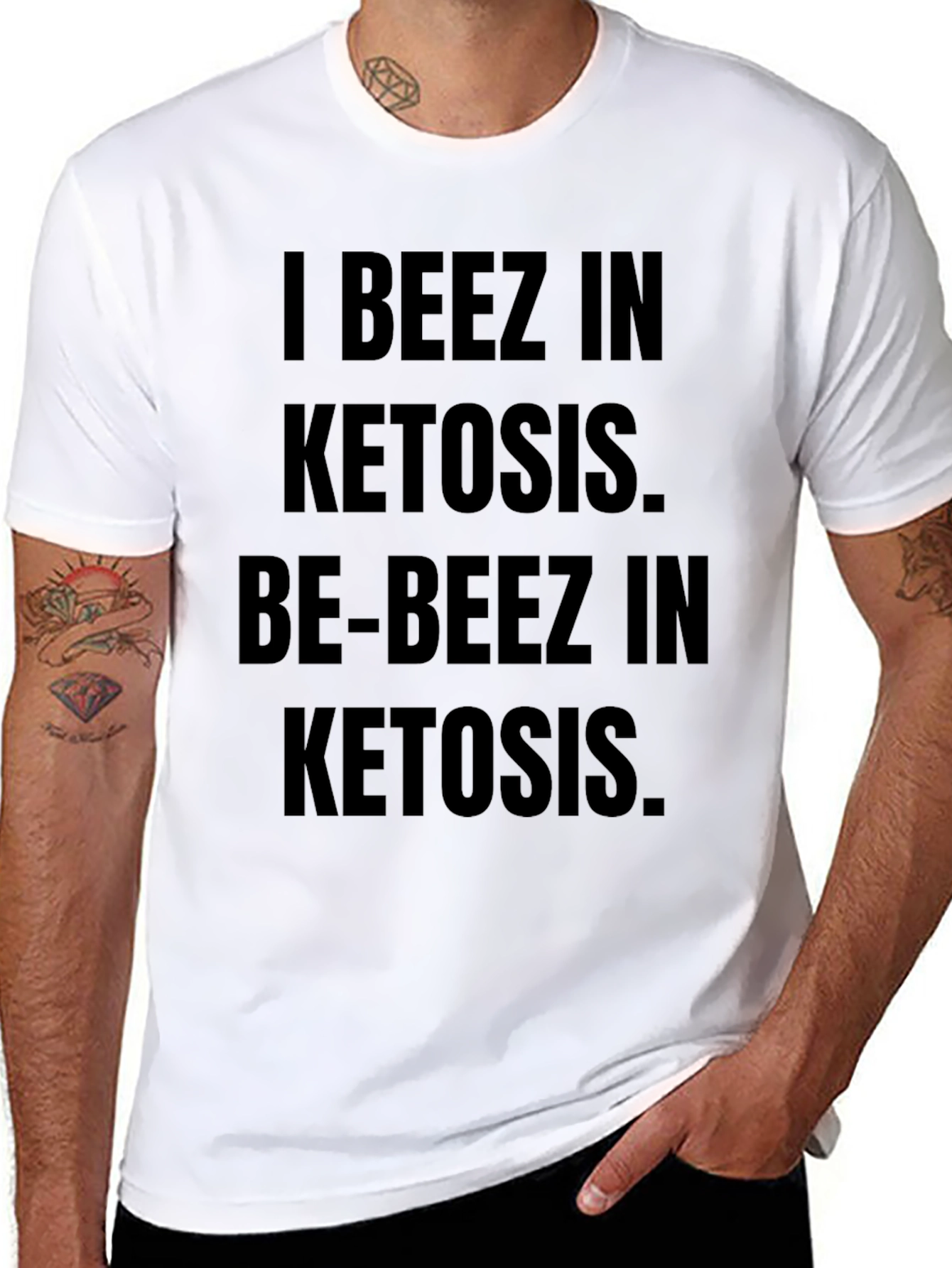 I BEEZ IN KETOSIS Black Graphic T-Shirt