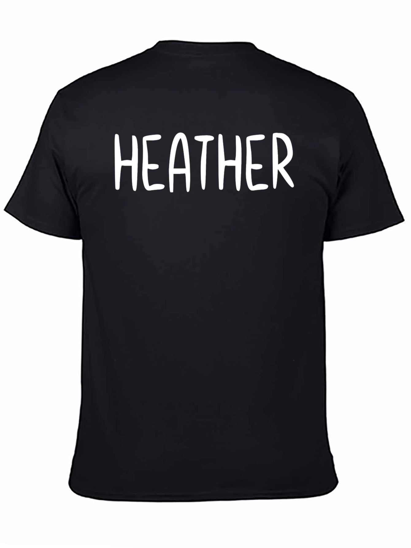 Heather Text Black T-Shirt