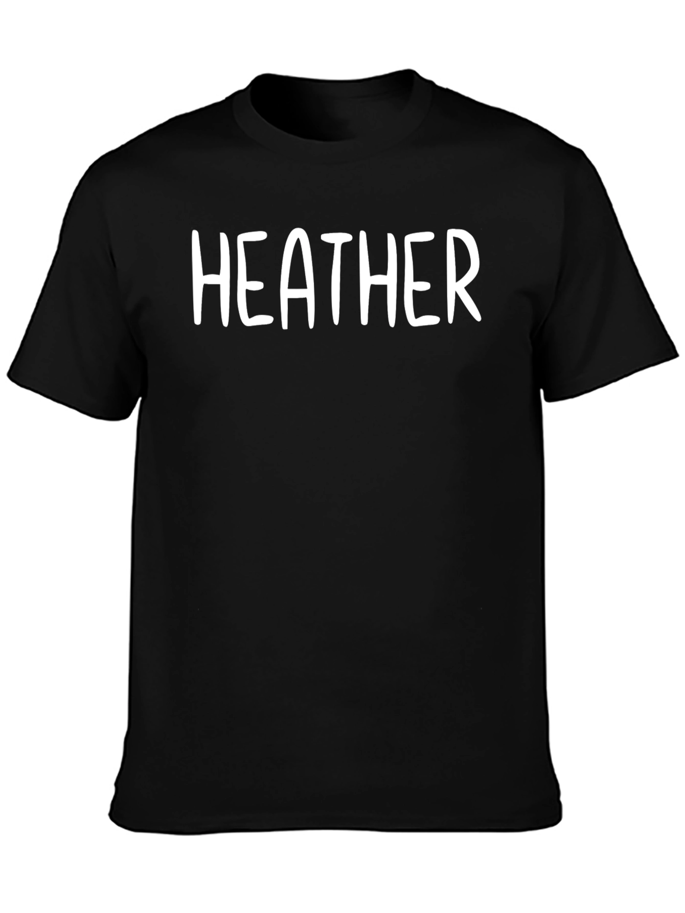 Heather Text Black T-Shirt