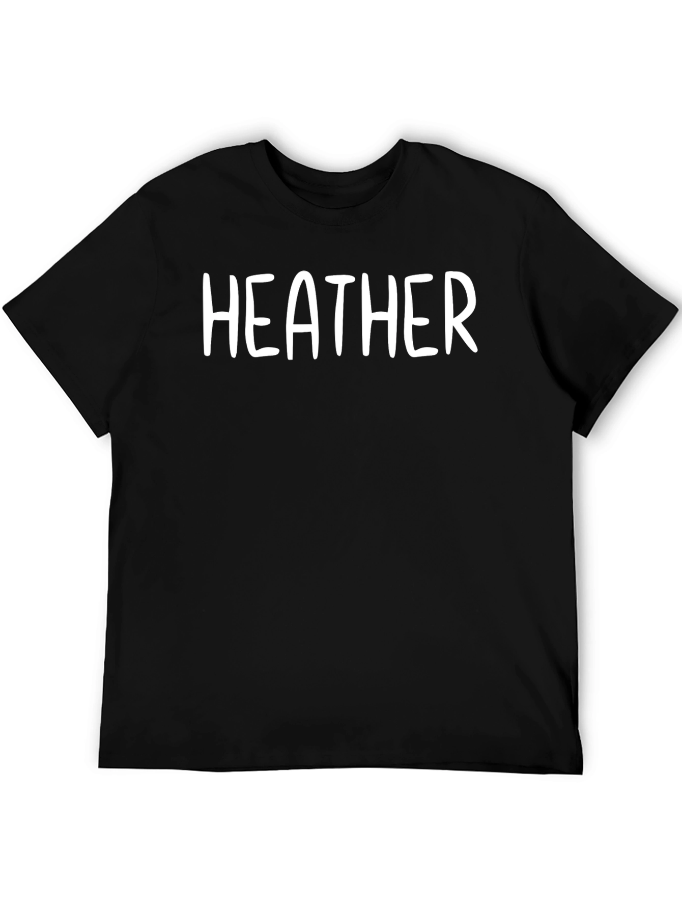 Heather Text Black T-Shirt
