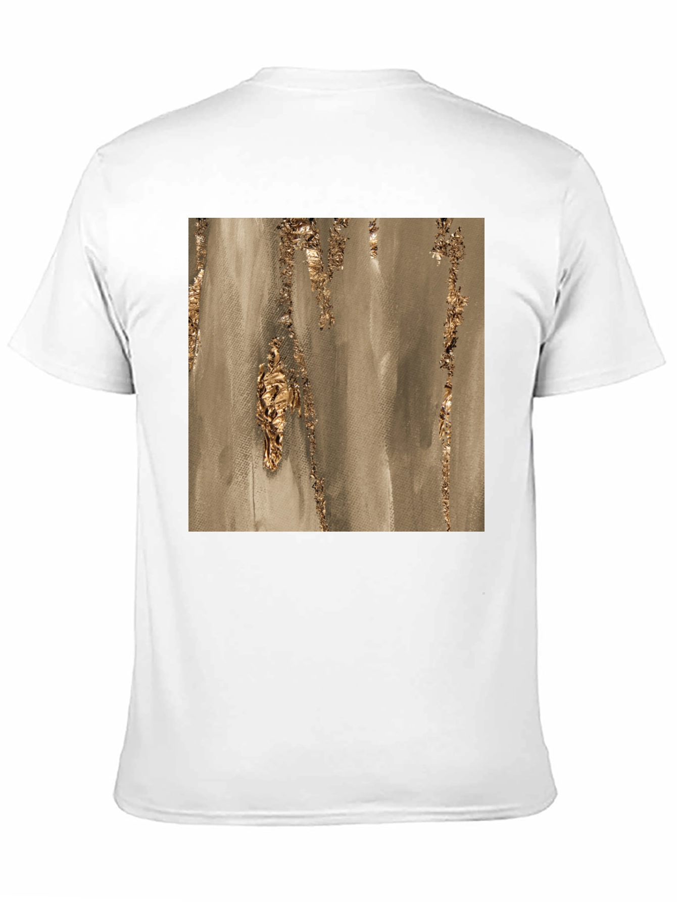 Abstract Gold Foil Art Print Black T-Shirt