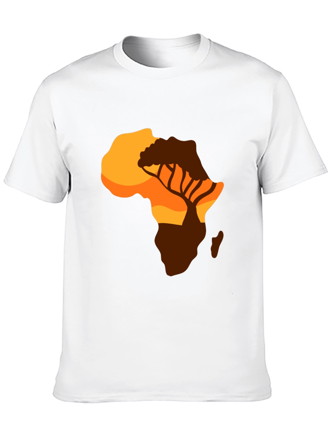 African Sunset Graphic Tee - Black Cotton T-Shirt
