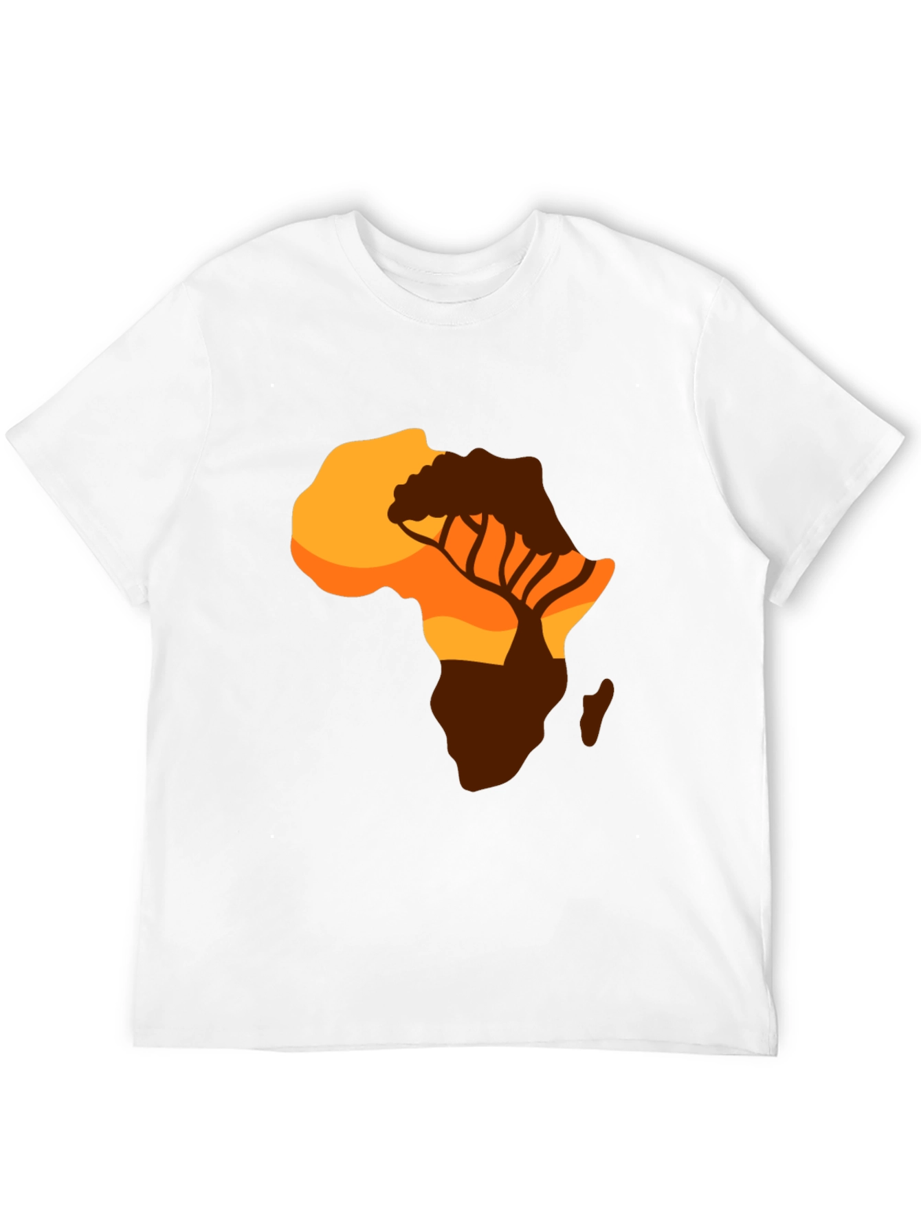 African Sunset Graphic Tee - Black Cotton T-Shirt