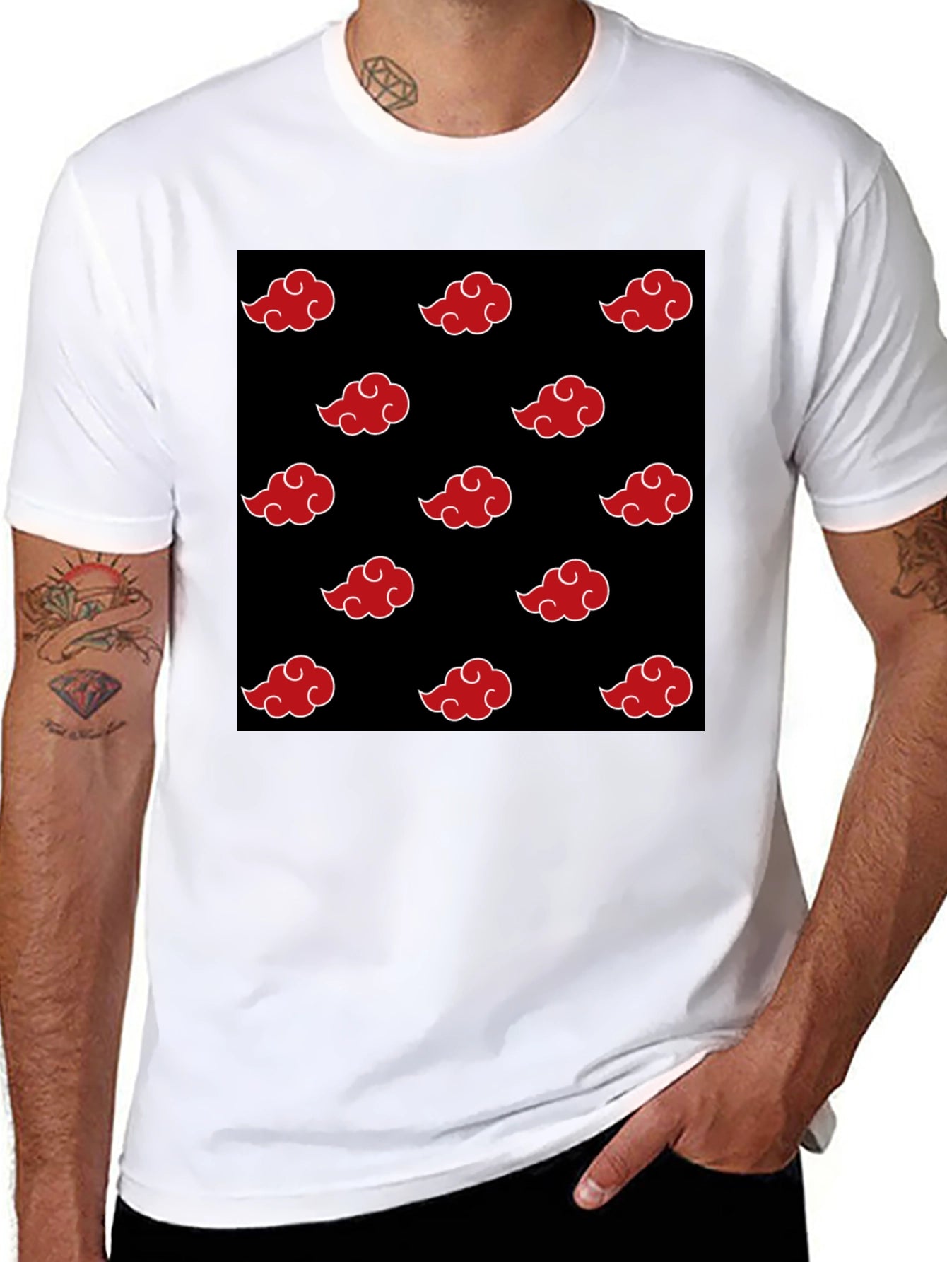 Akatsuki Cloud Pattern Black T-Shirt