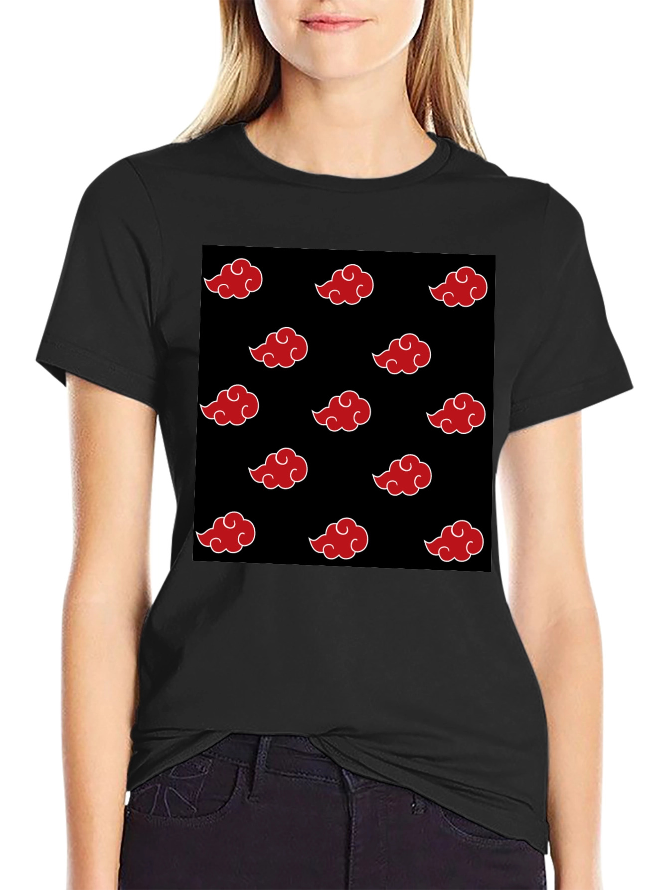Akatsuki Cloud Pattern Black T-Shirt