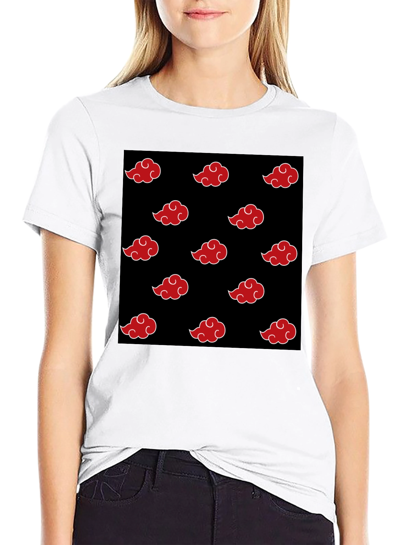 Akatsuki Cloud Pattern Black T-Shirt