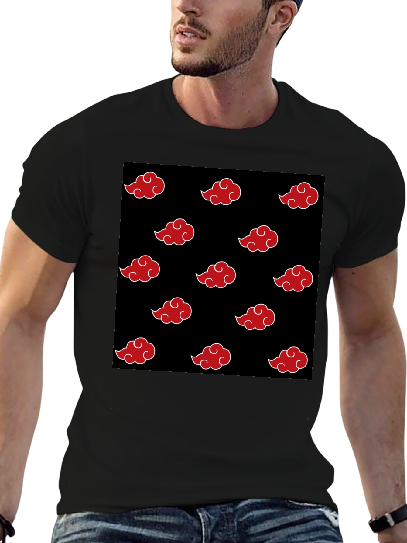 Akatsuki Cloud Pattern Black T-Shirt