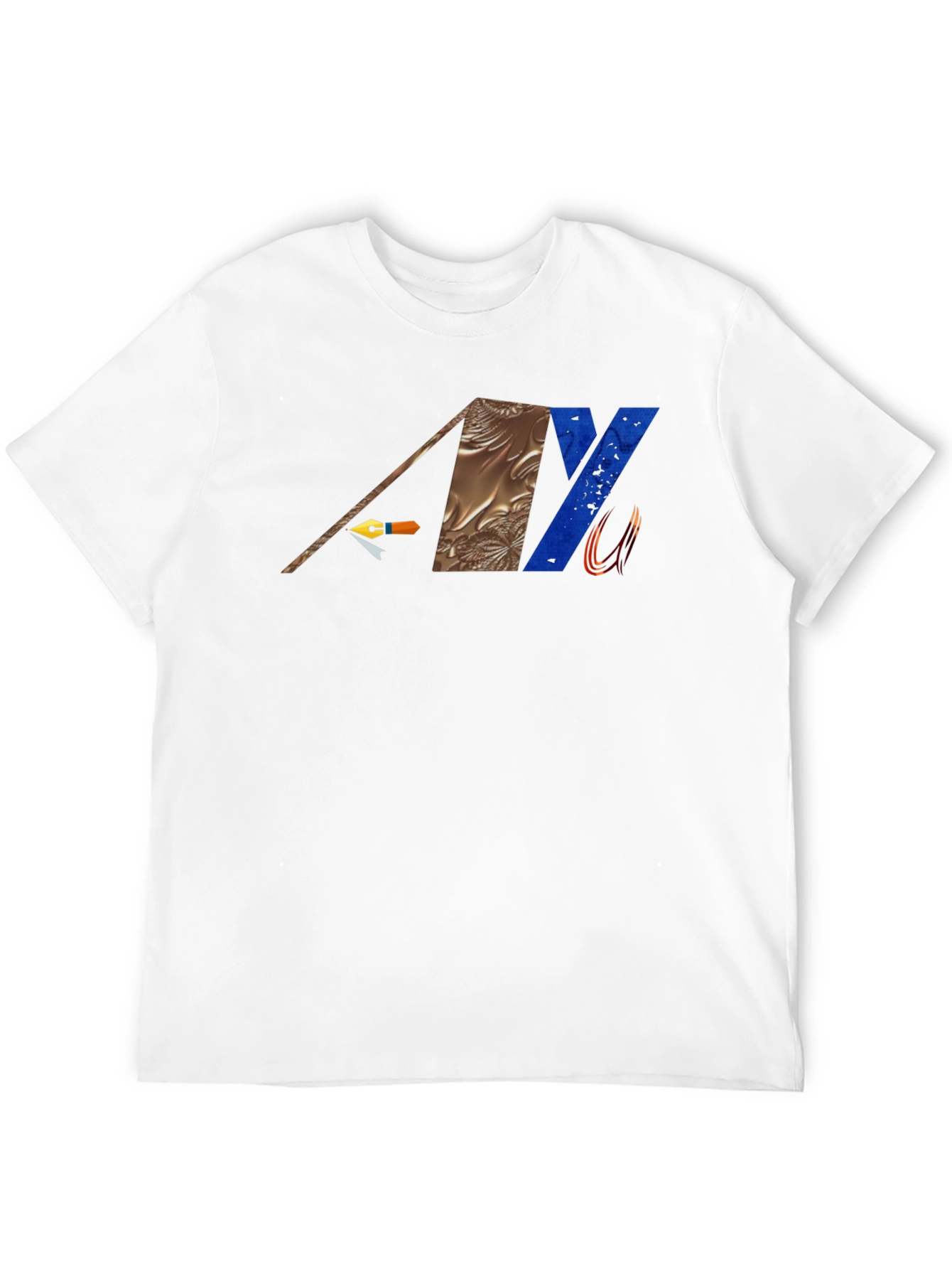 Abstract Graphic Print Mens Black T-Shirt