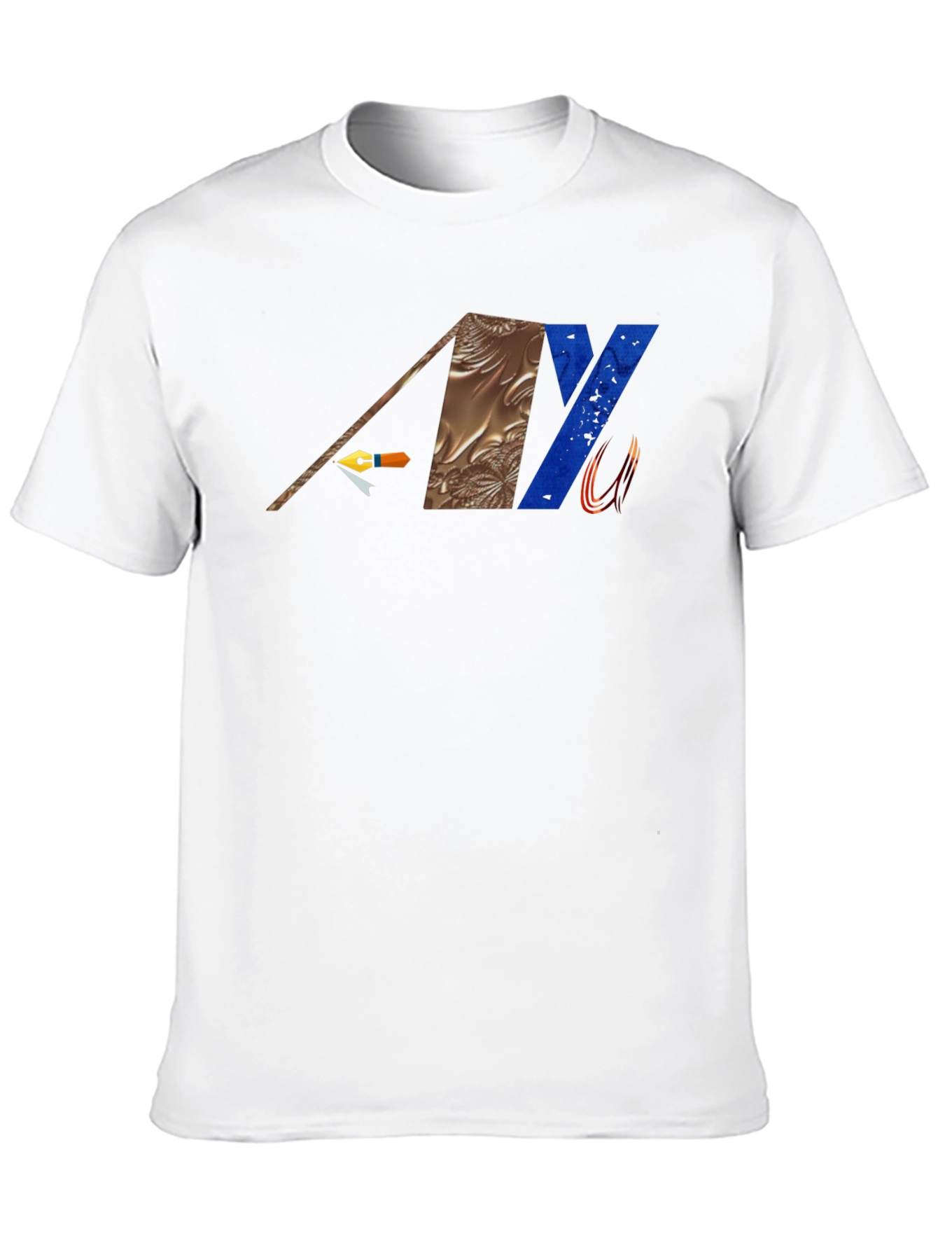 Abstract Graphic Print Mens Black T-Shirt