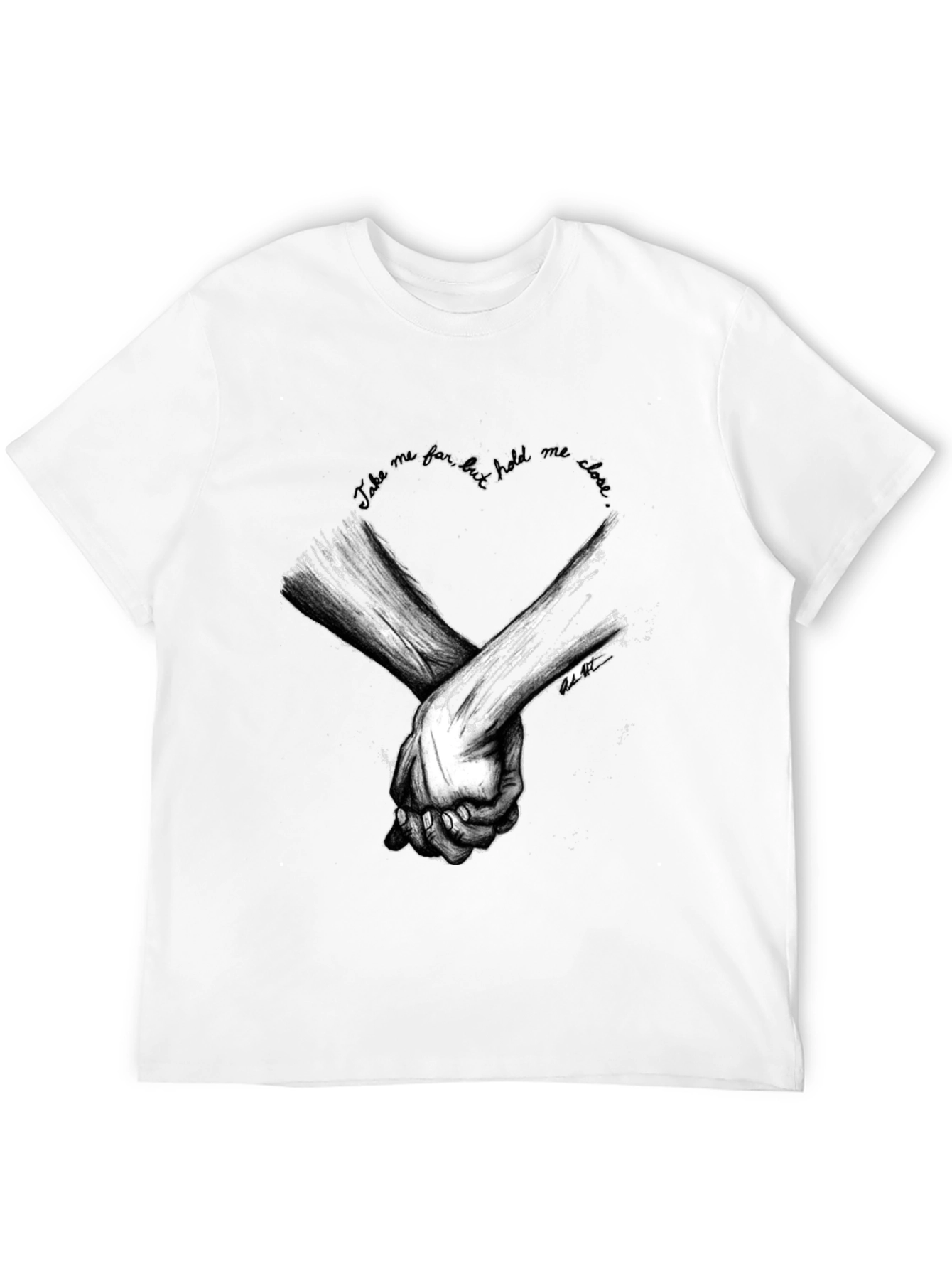 Heart Hands Graphic Tee - Stylish Black Cotton T-Shirt