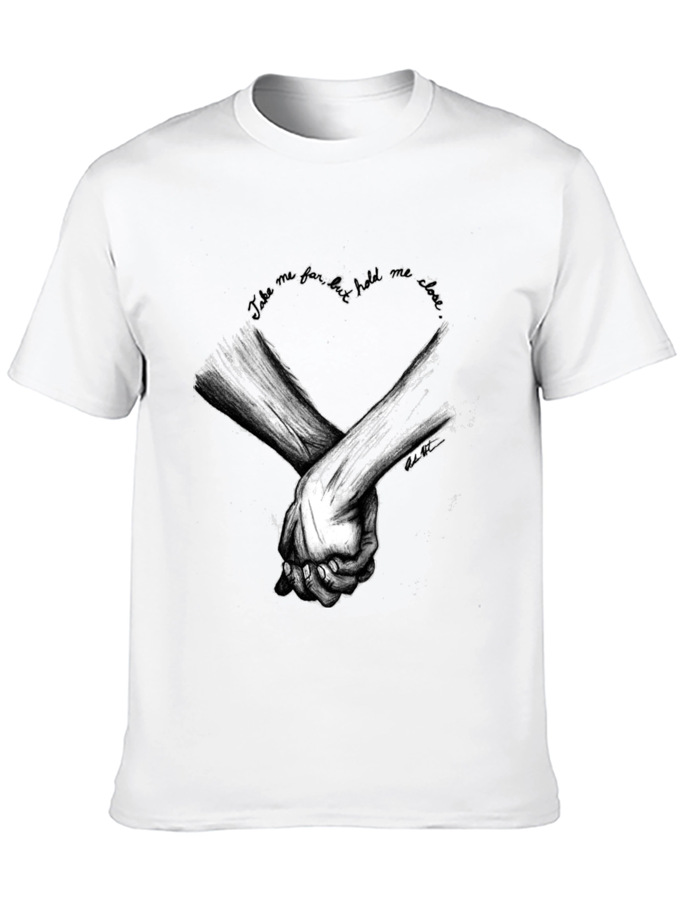 Heart Hands Graphic Tee - Stylish Black Cotton T-Shirt
