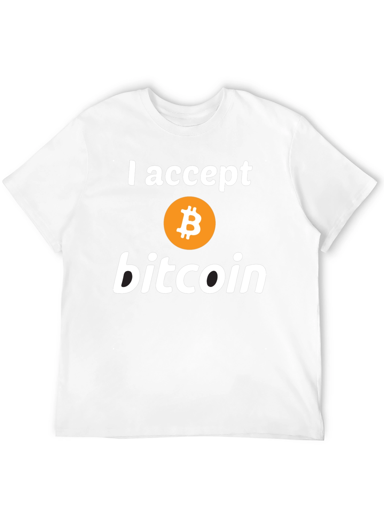I Accept Bitcoin Black T-Shirt Crypto Currency