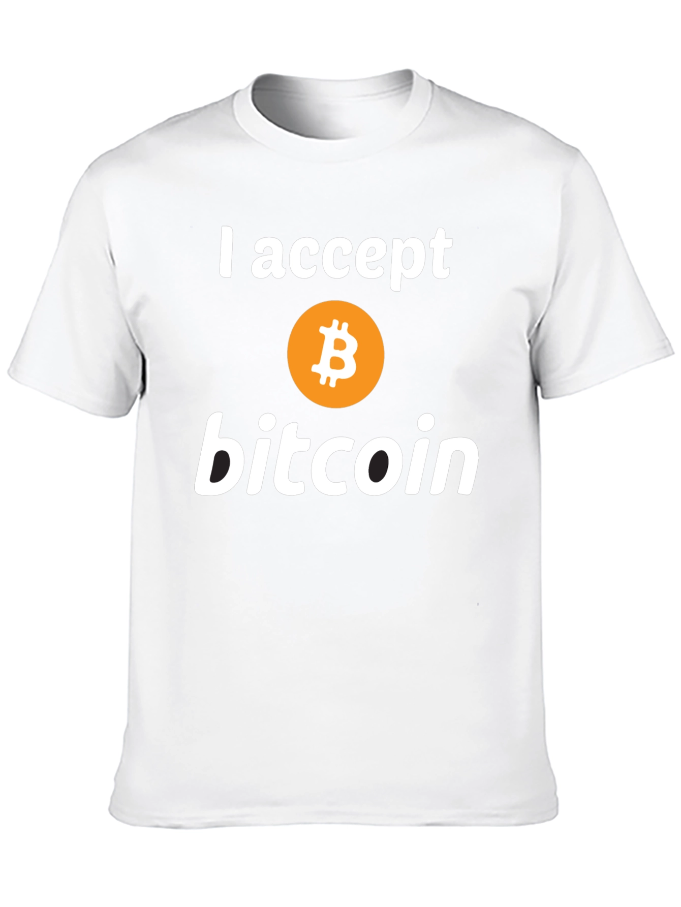 I Accept Bitcoin Black T-Shirt Crypto Currency