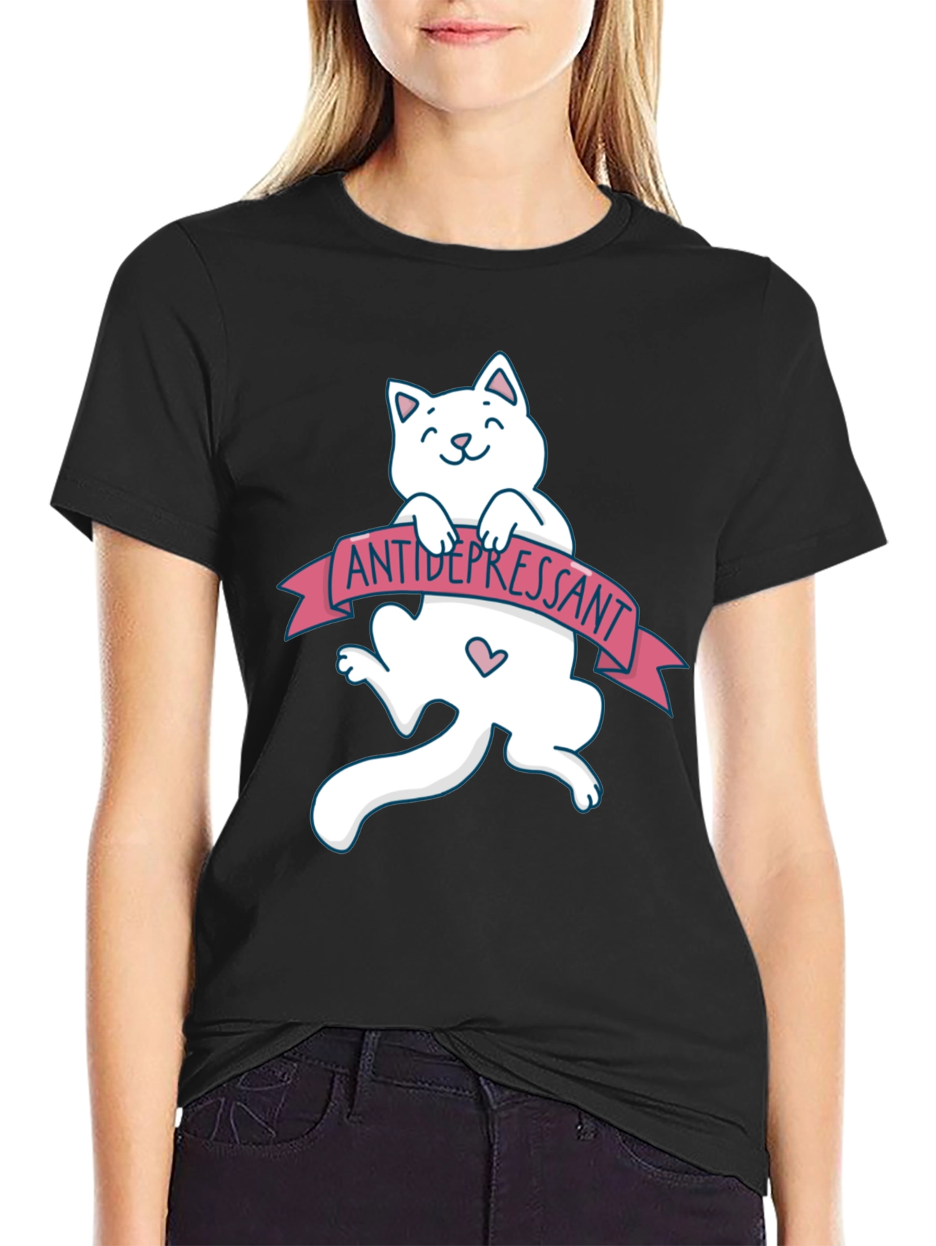 Antidepressant Cat T-Shirt - Funny Graphic Tee