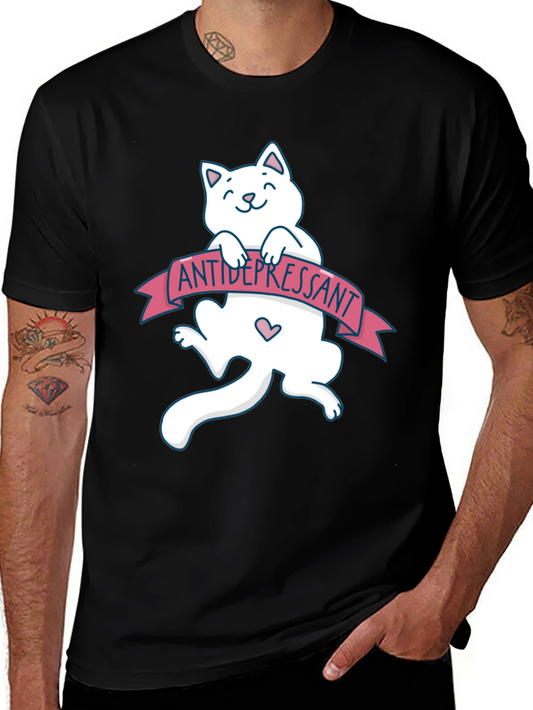 Antidepressant Cat T-Shirt - Funny Graphic Tee