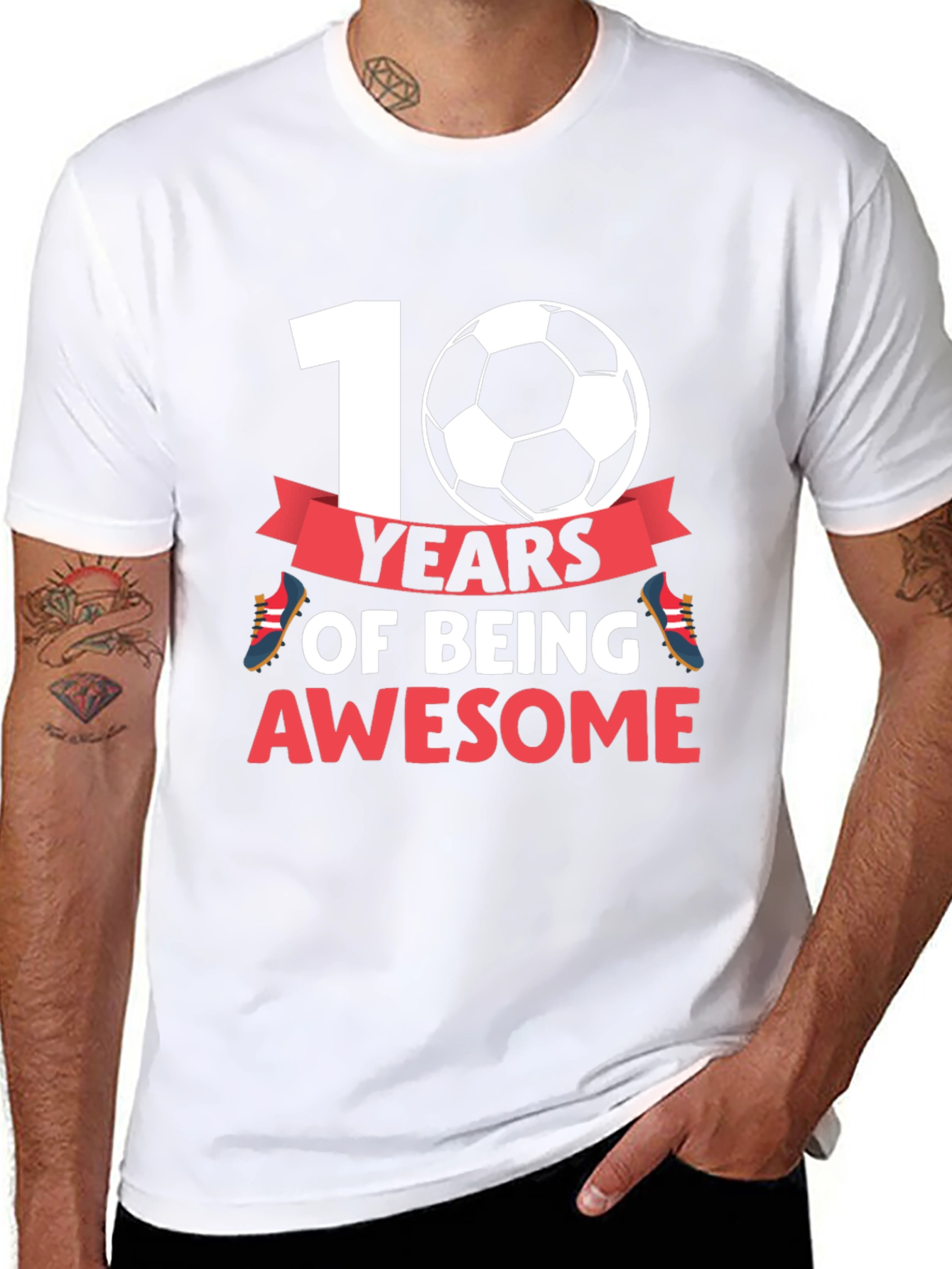 10 Years Of Being Awesome Soccer T-Shirt