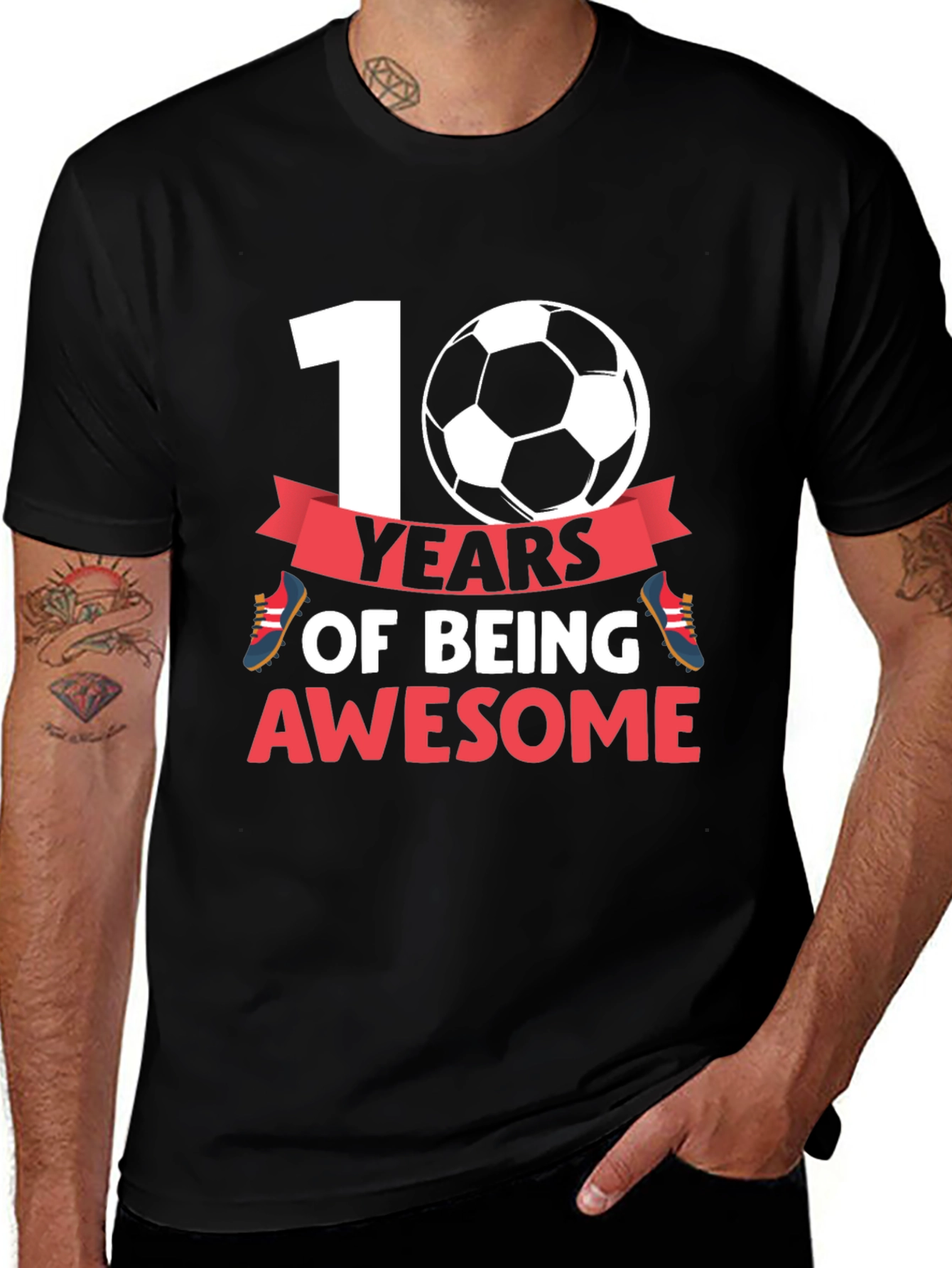 10 Years Of Being Awesome Soccer T-Shirt