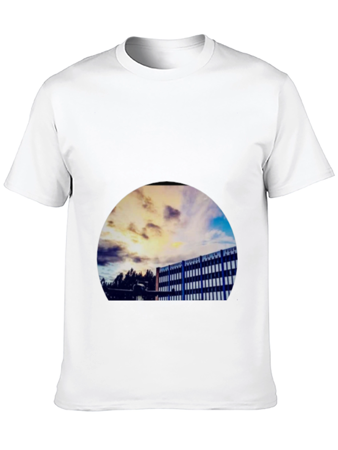Abstract Building Print Black T-Shirt