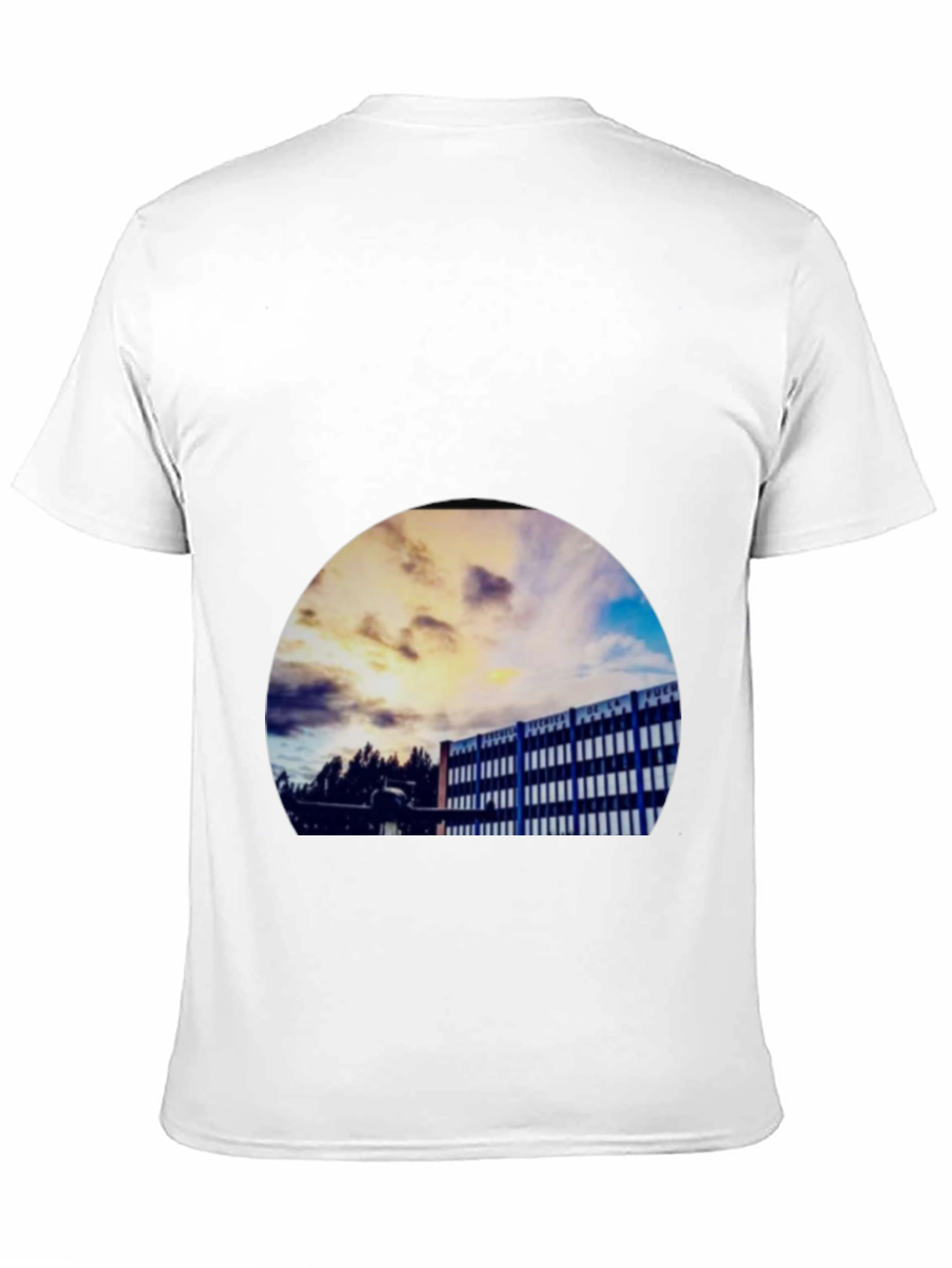 Abstract Building Print Black T-Shirt