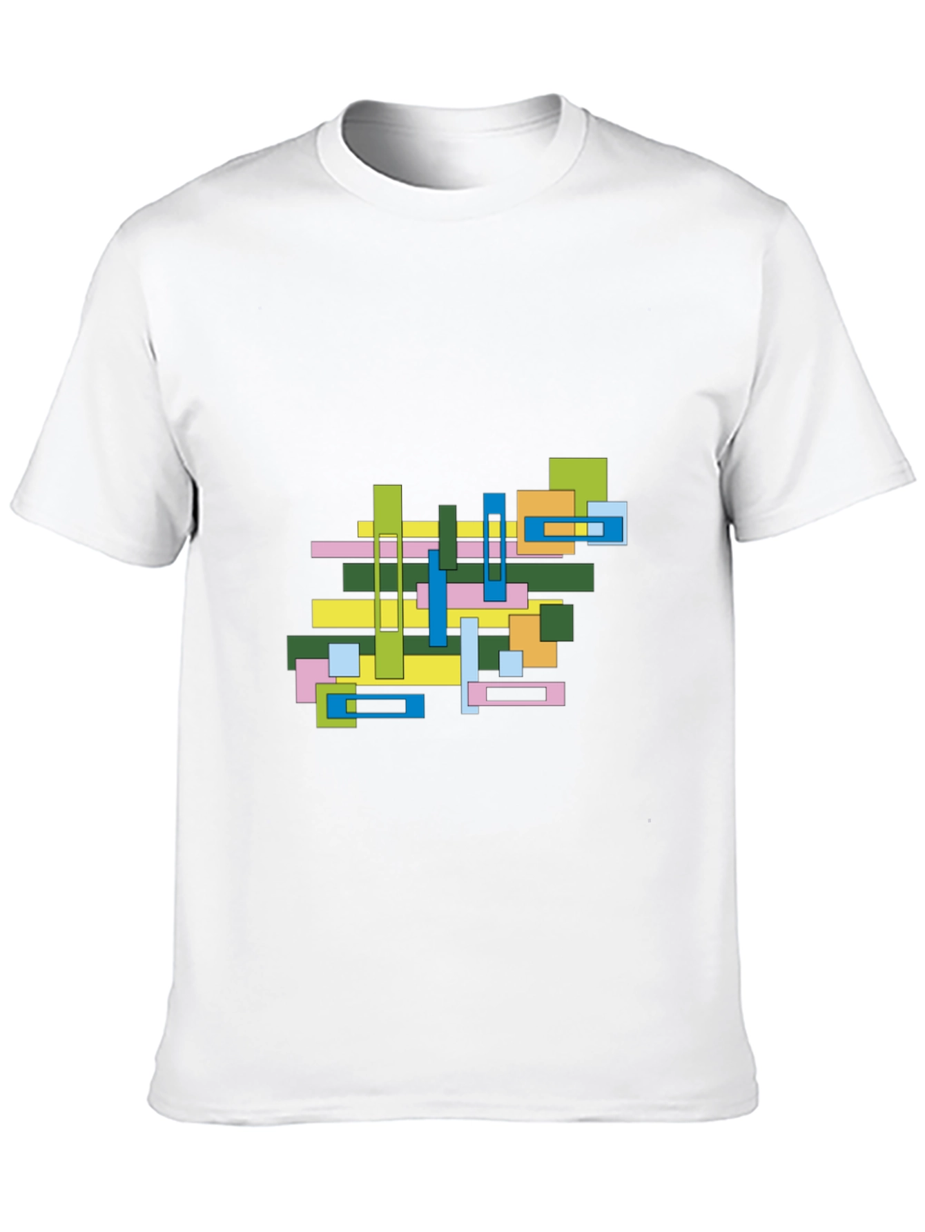 Abstract Geometric Graphic Print Black Tee