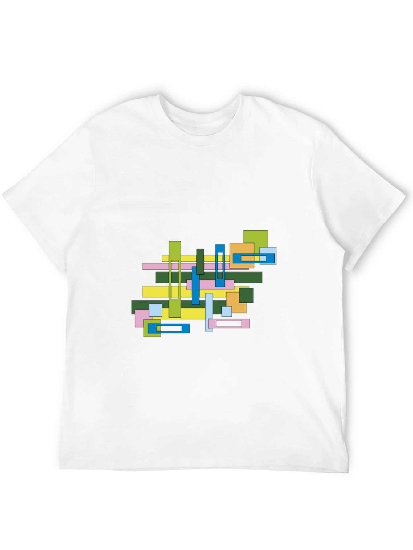Abstract Geometric Graphic Print Black Tee