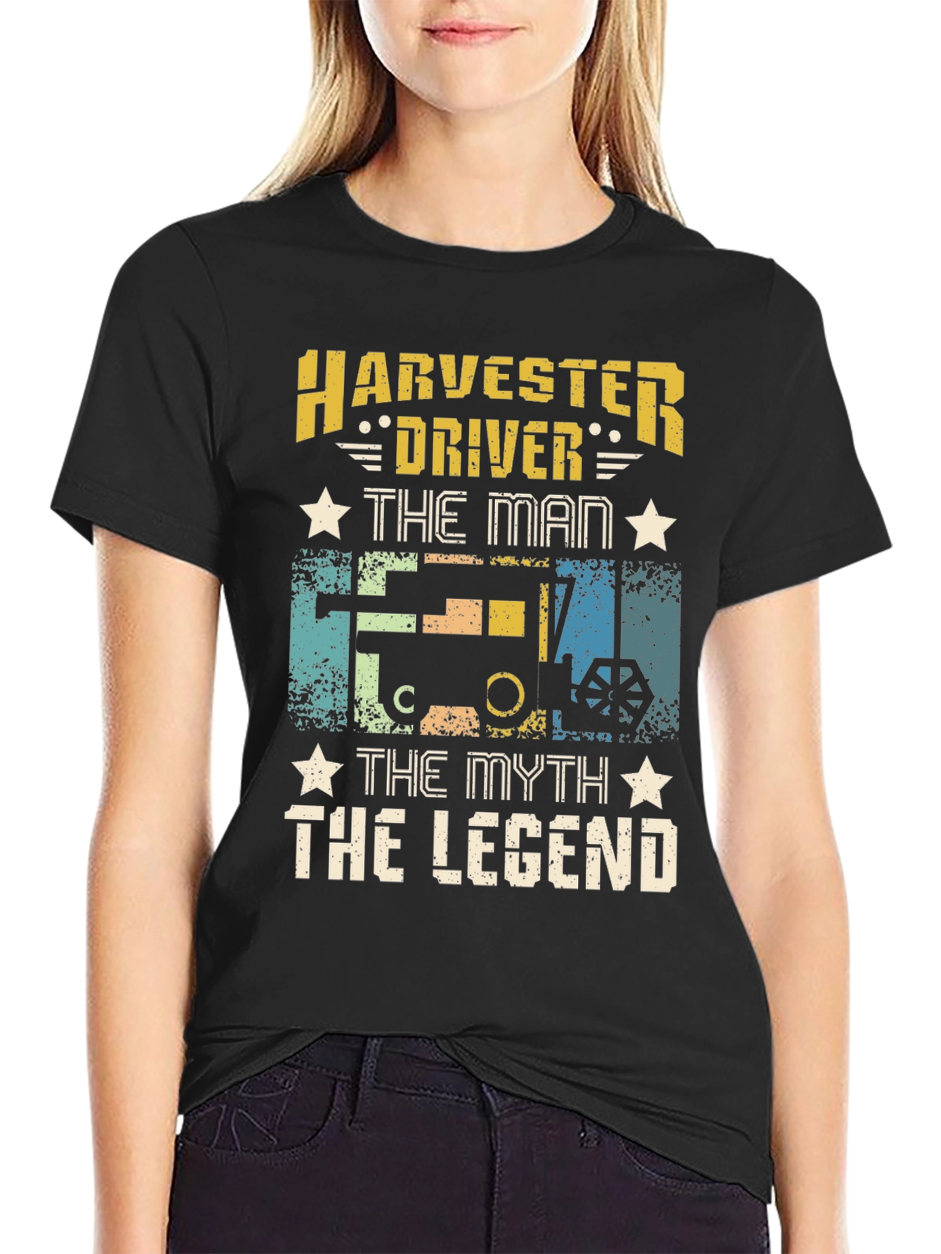 Harvester Driver T-Shirt - The Man Myth Legend Tee