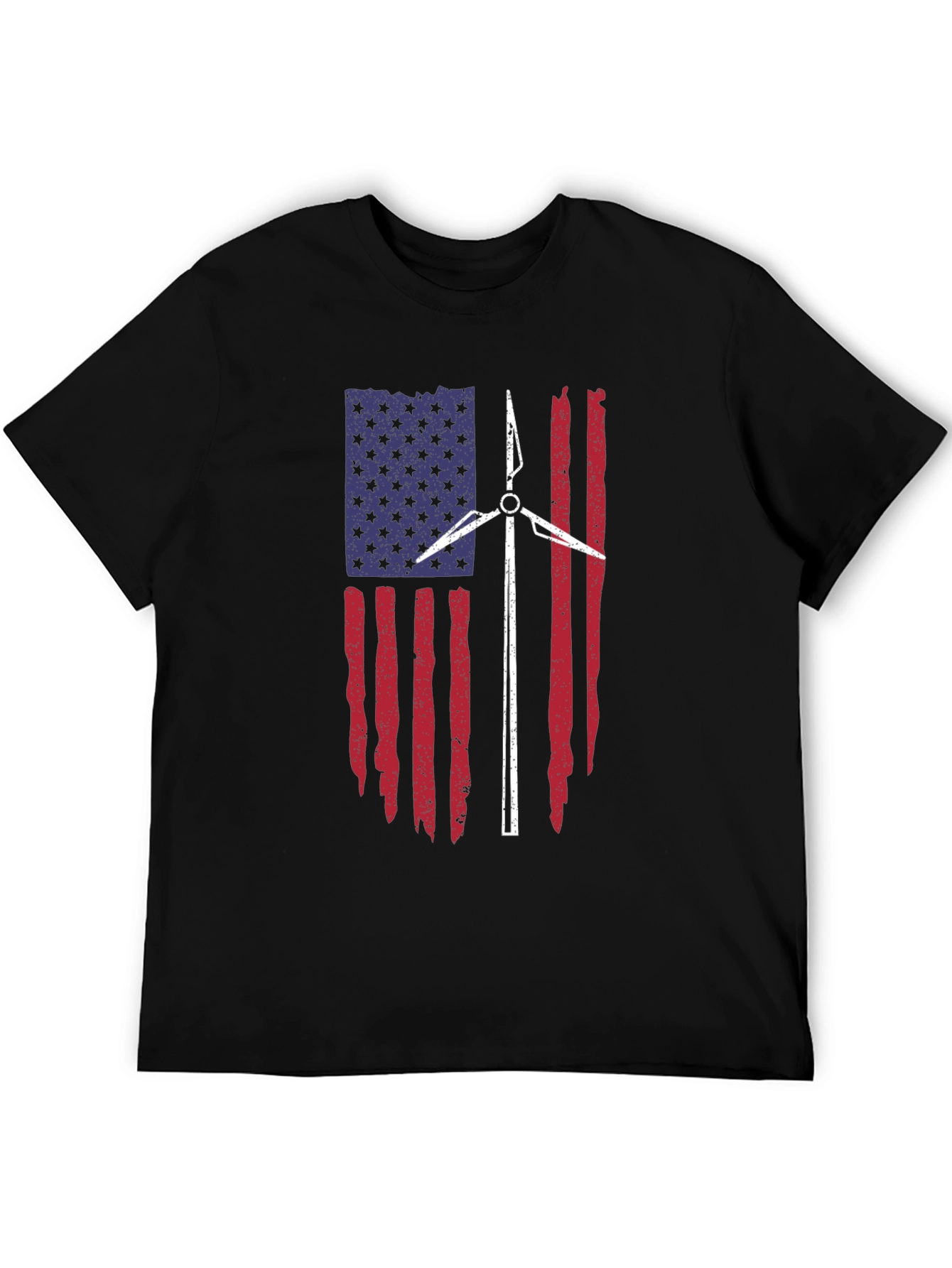 American Flag Wind Turbine T-Shirt