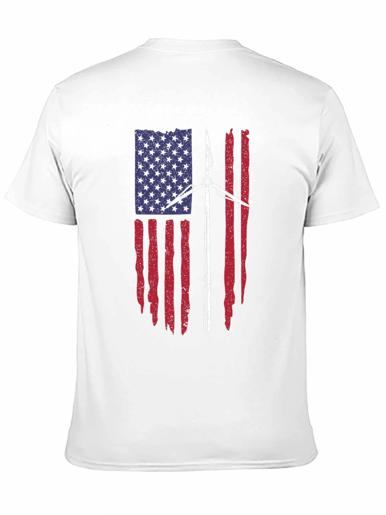 American Flag Wind Turbine T-Shirt