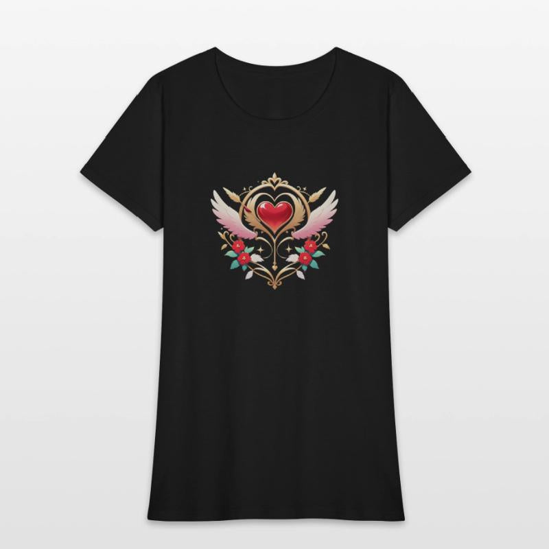 "Elegant Valentine Emblem – Wings of Love"