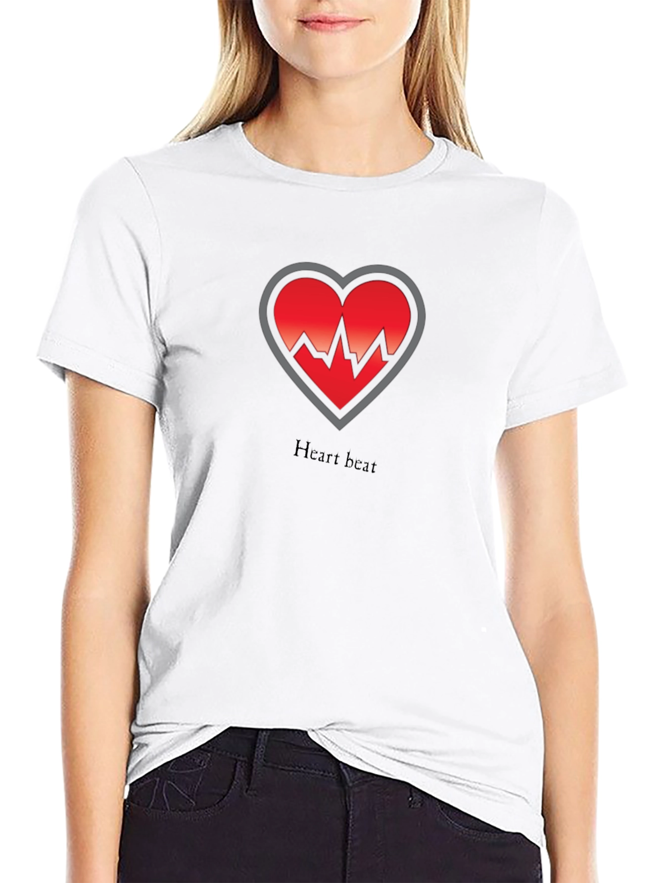 Heartbeat Graphic Black T-Shirt - Medical Theme