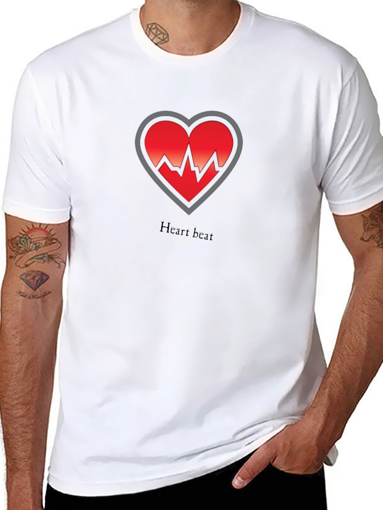 Heartbeat Graphic Black T-Shirt - Medical Theme