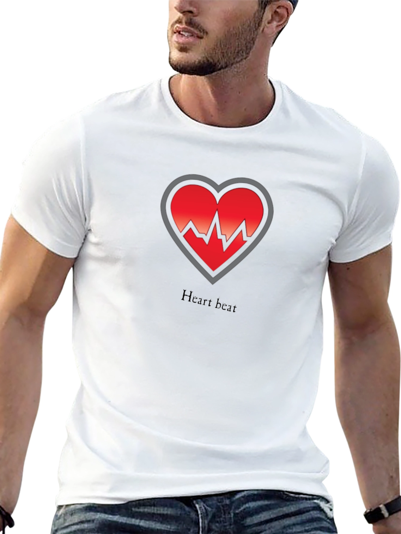 Heartbeat Graphic Black T-Shirt - Medical Theme