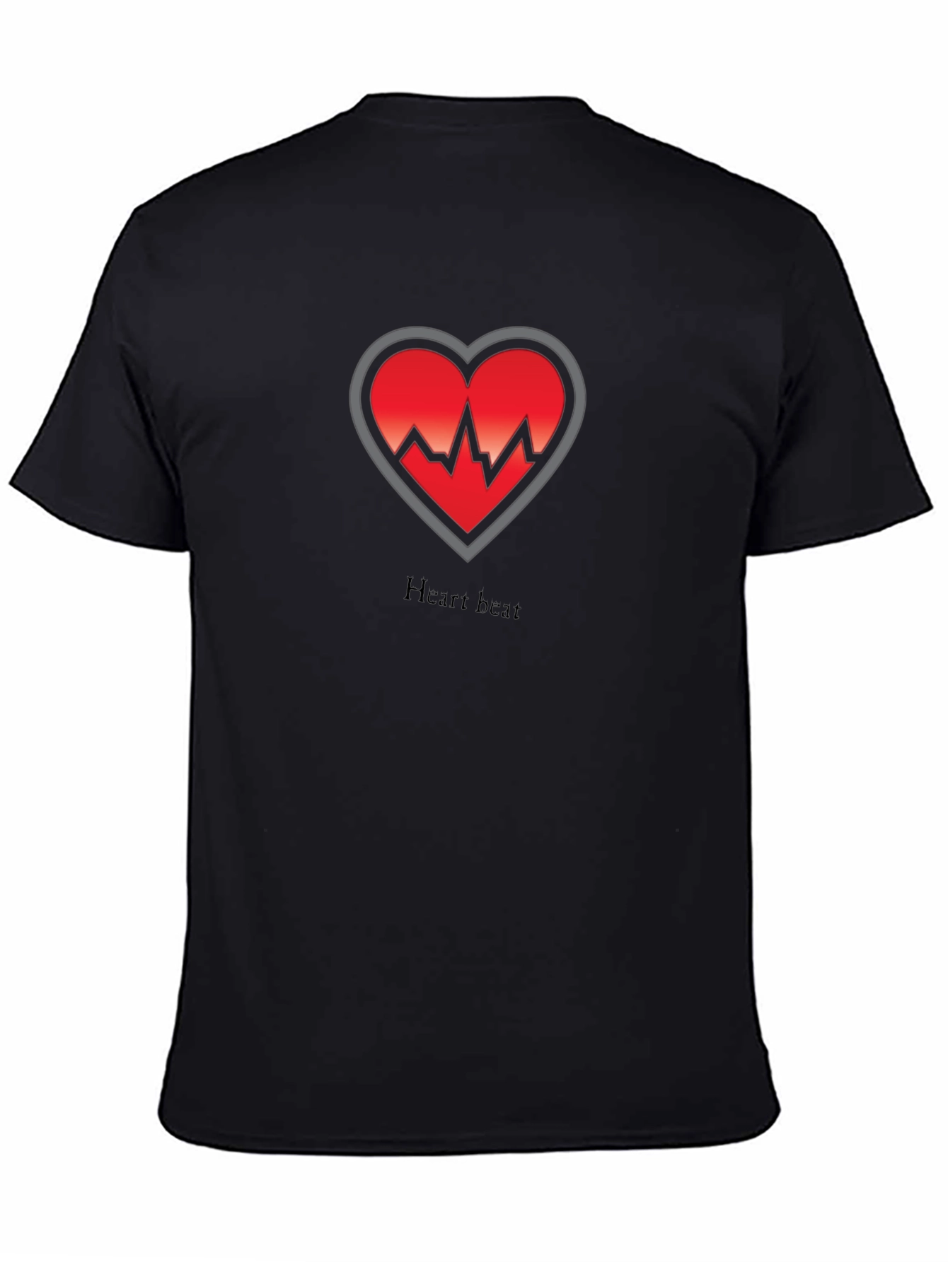 Heartbeat Graphic Black T-Shirt - Medical Theme