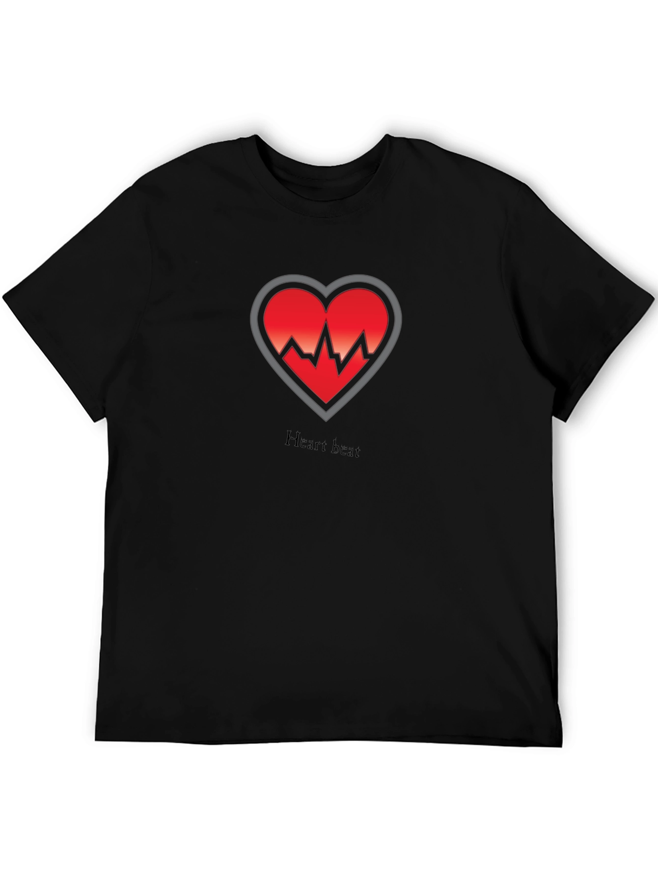 Heartbeat Graphic Black T-Shirt - Medical Theme