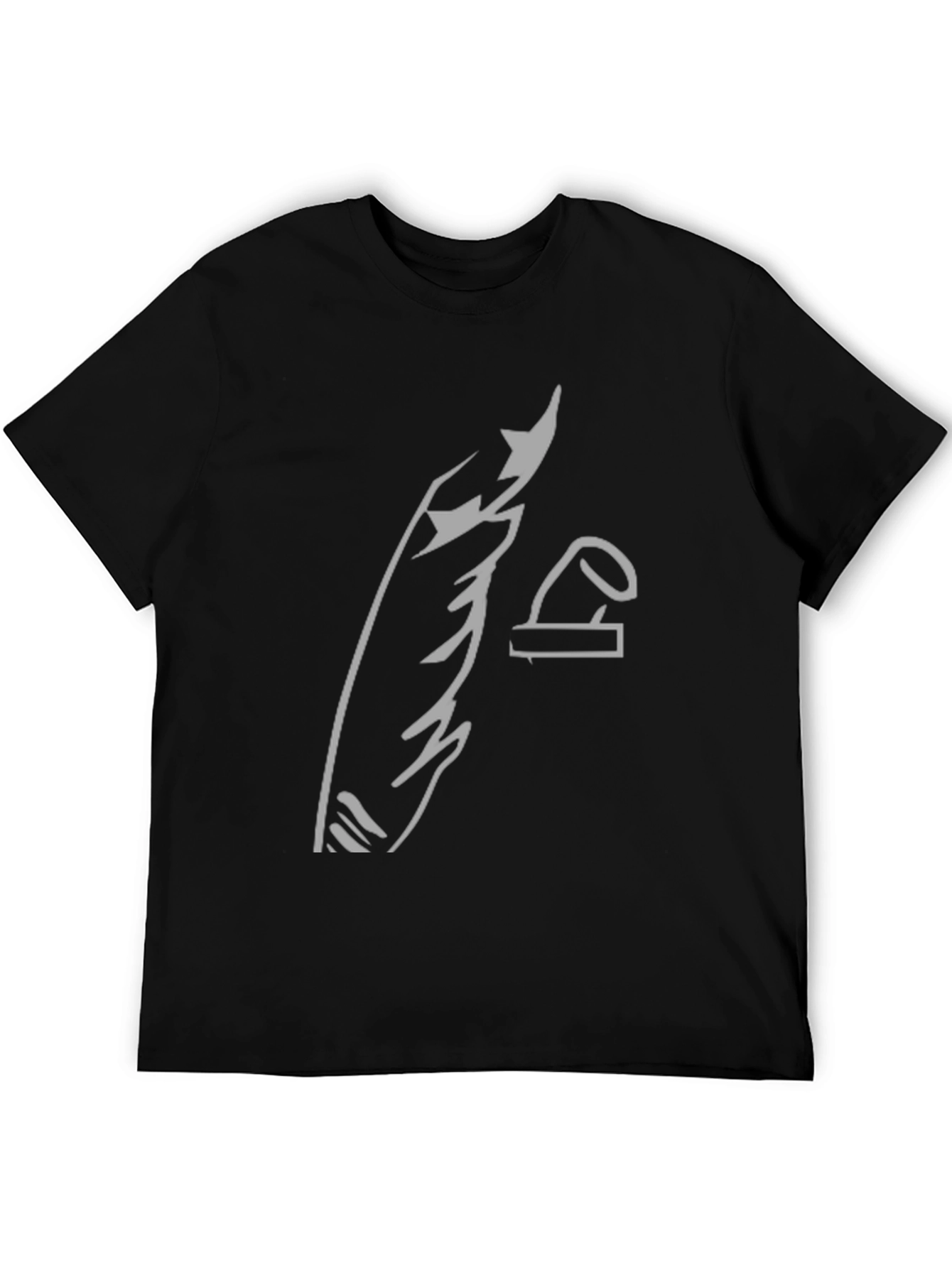 Abstract Graphic Print Black Tee