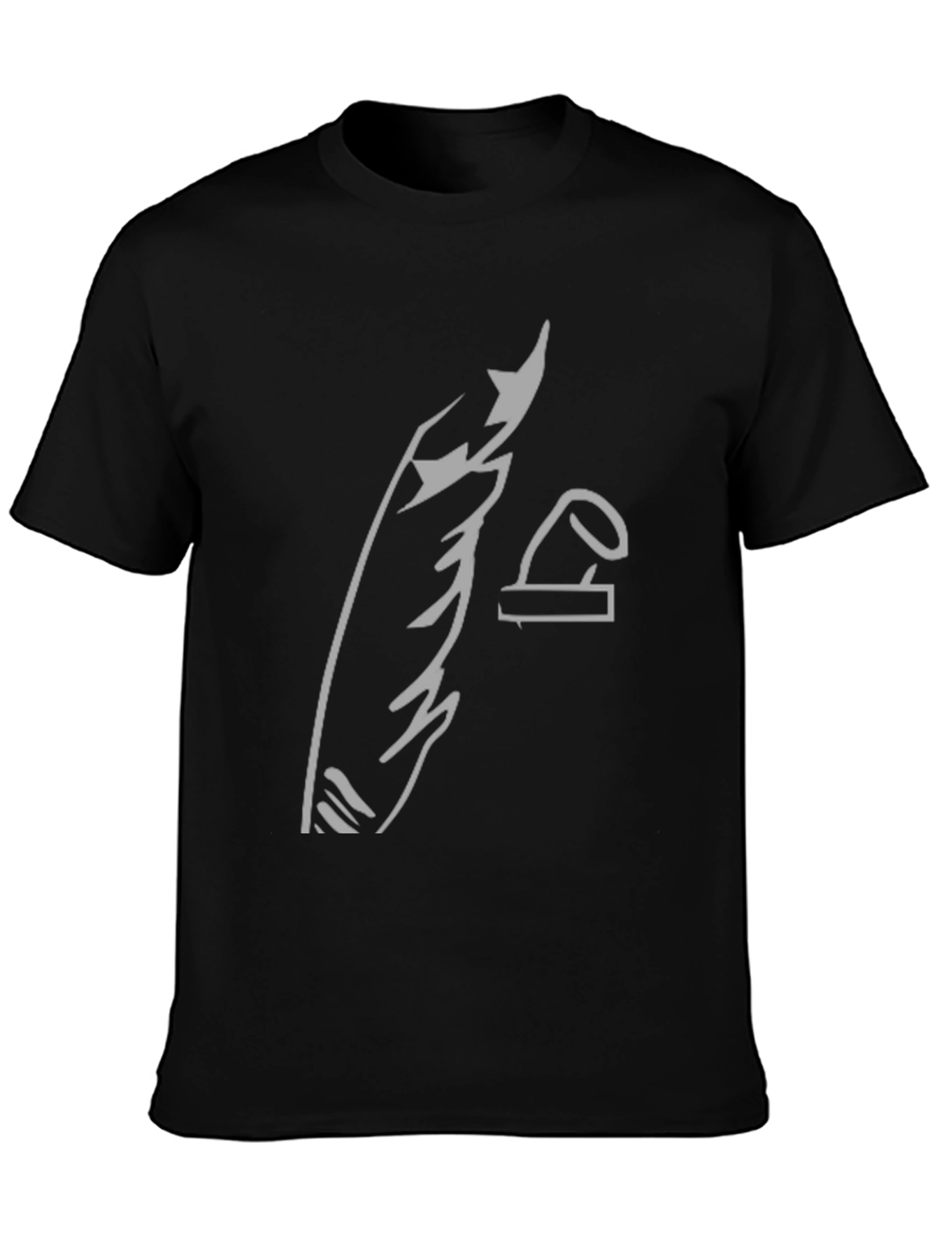 Abstract Graphic Print Black Tee