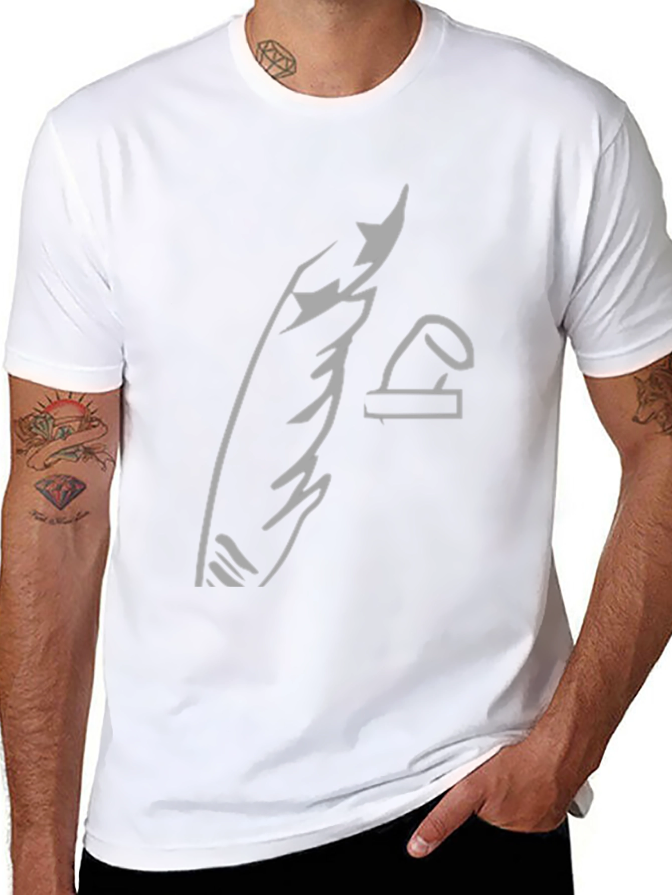 Abstract Graphic Print Black Tee