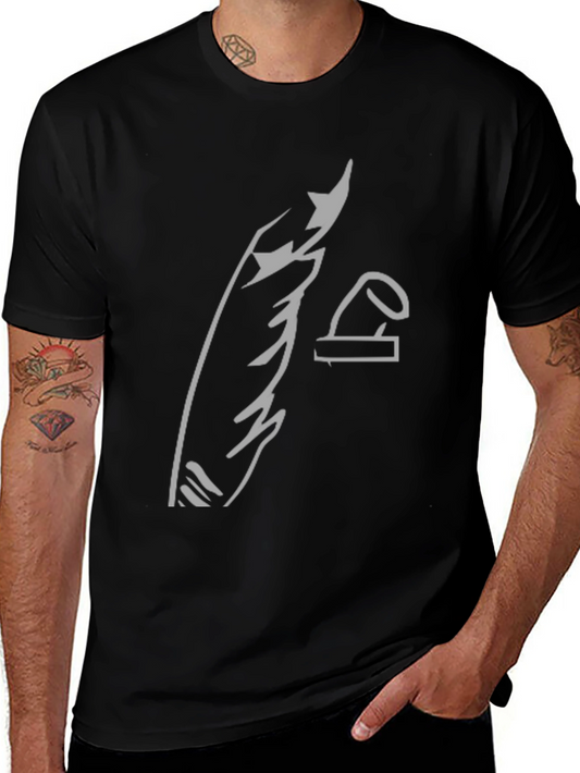 Abstract Graphic Print Black Tee