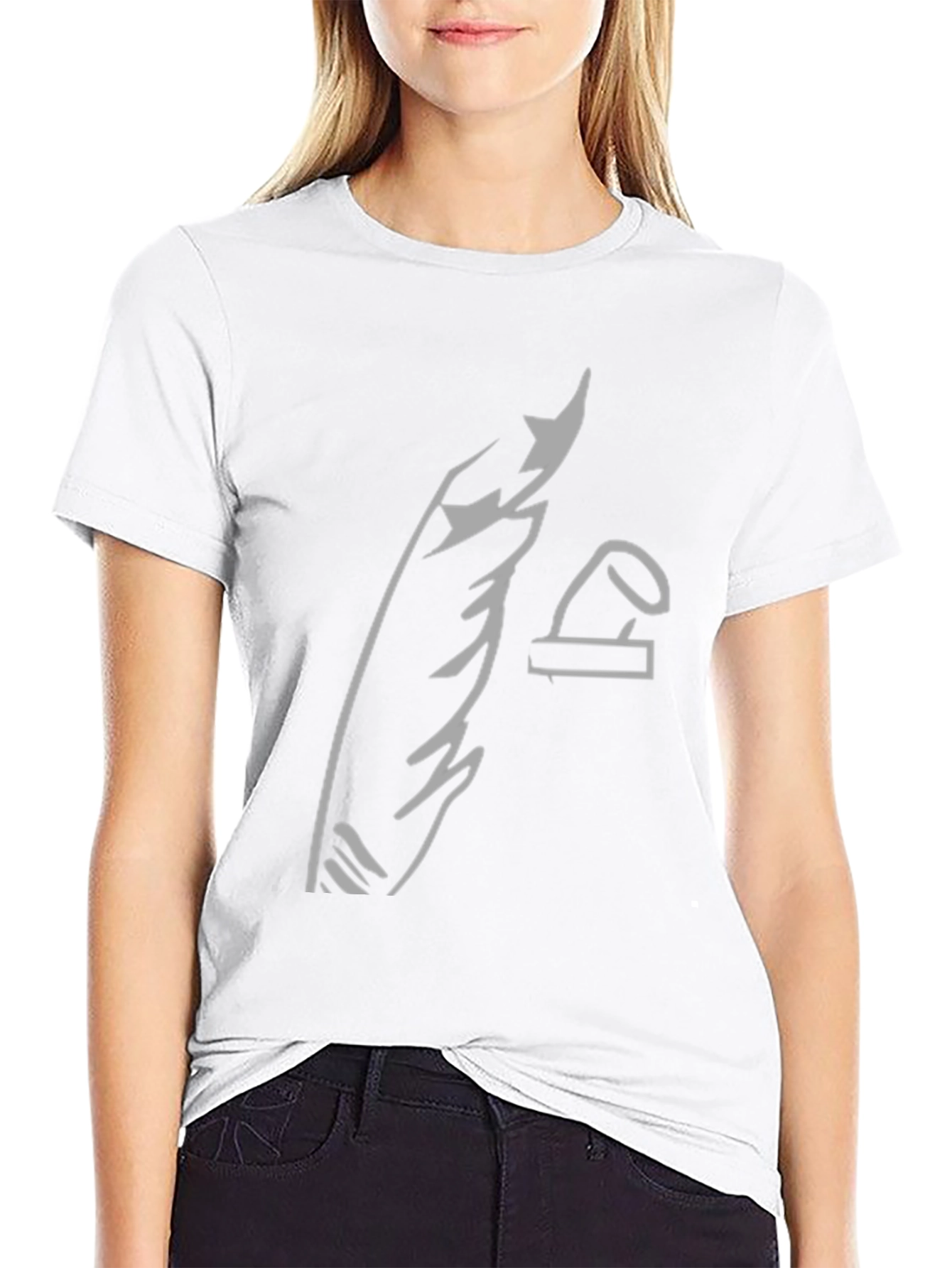 Abstract Graphic Print Black Tee