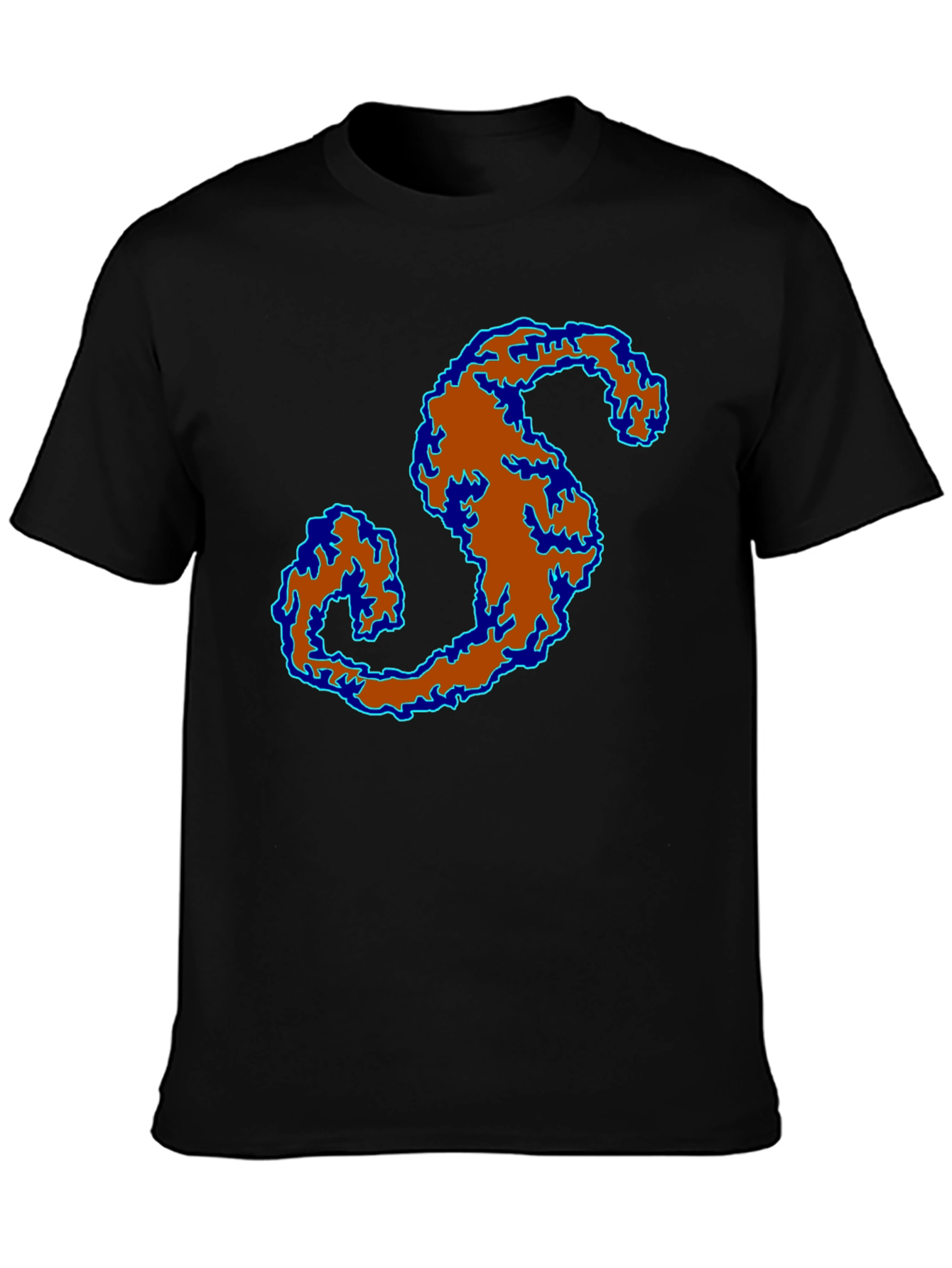 Abstract S Graphic Print Black T-Shirt