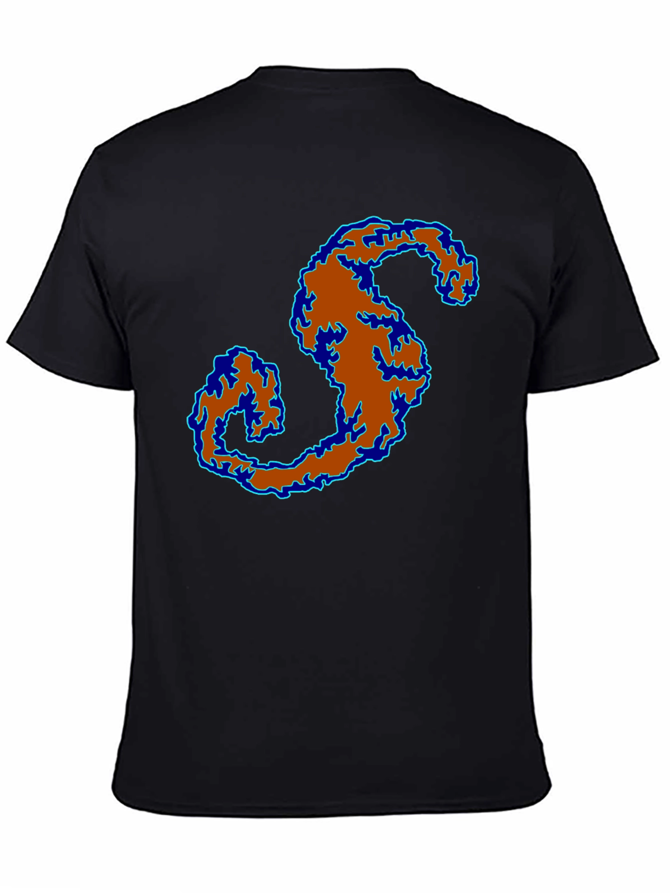 Abstract S Graphic Print Black T-Shirt