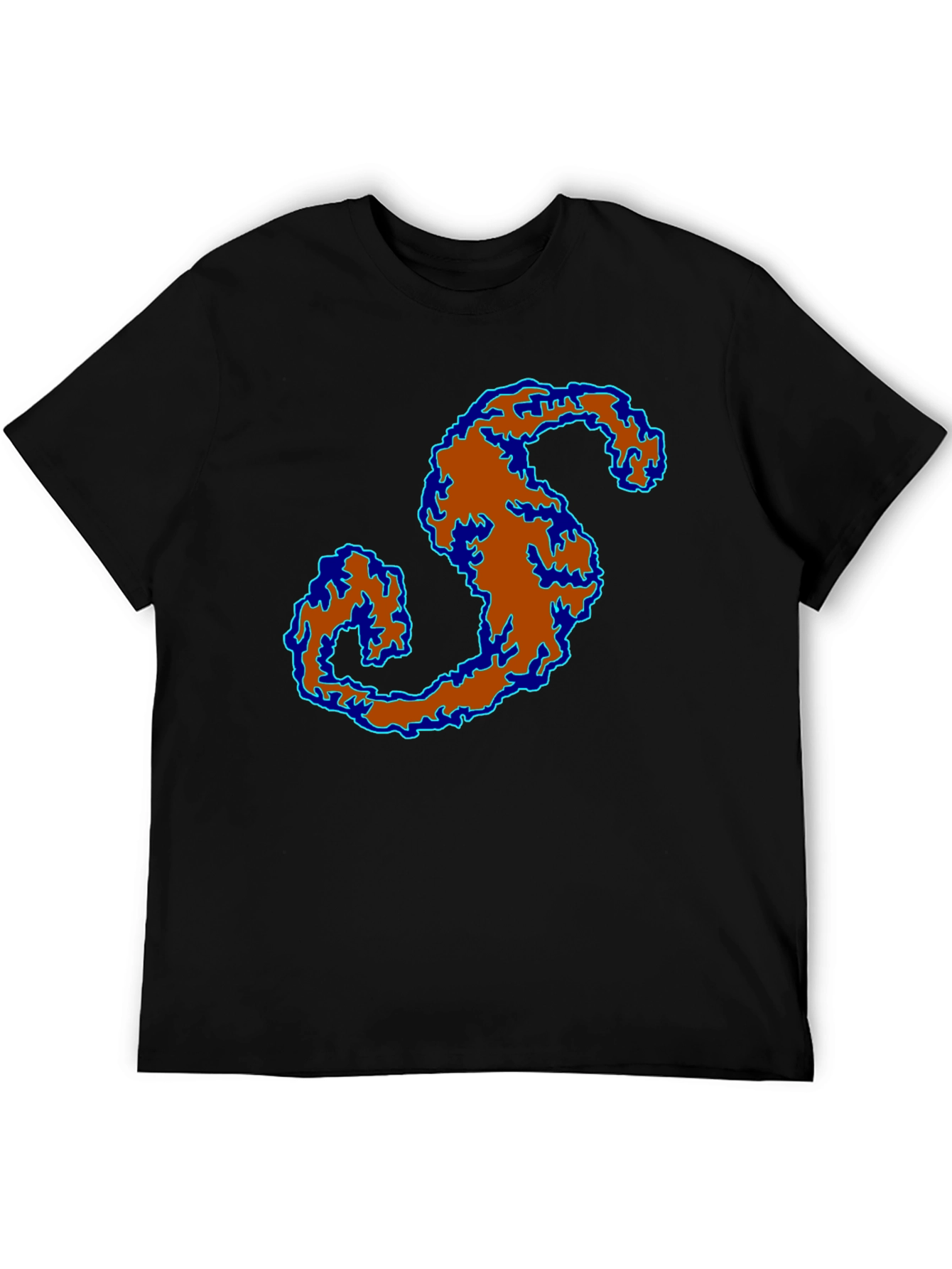 Abstract S Graphic Print Black T-Shirt