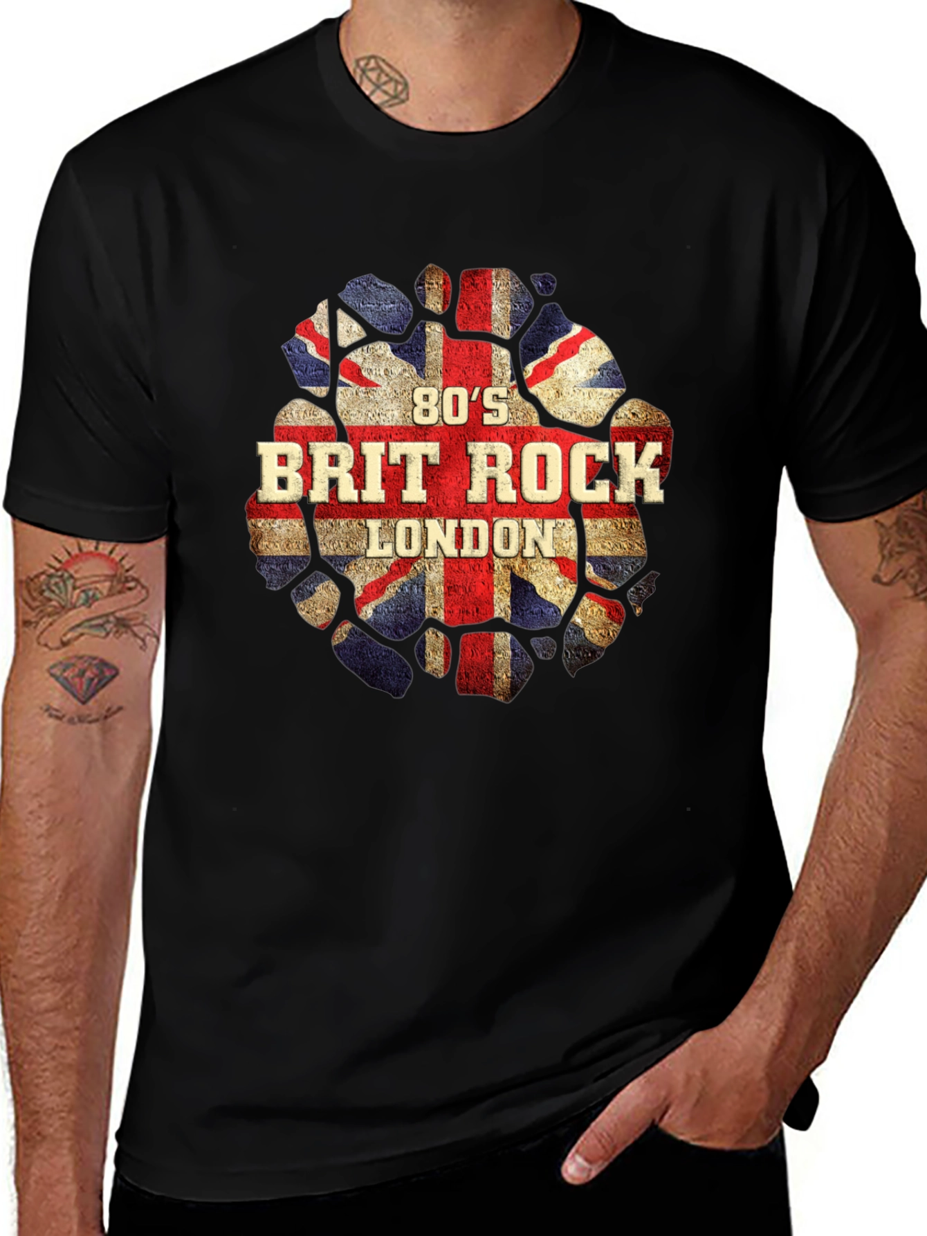 80s Brit Rock London T-Shirt - UK Flag Design