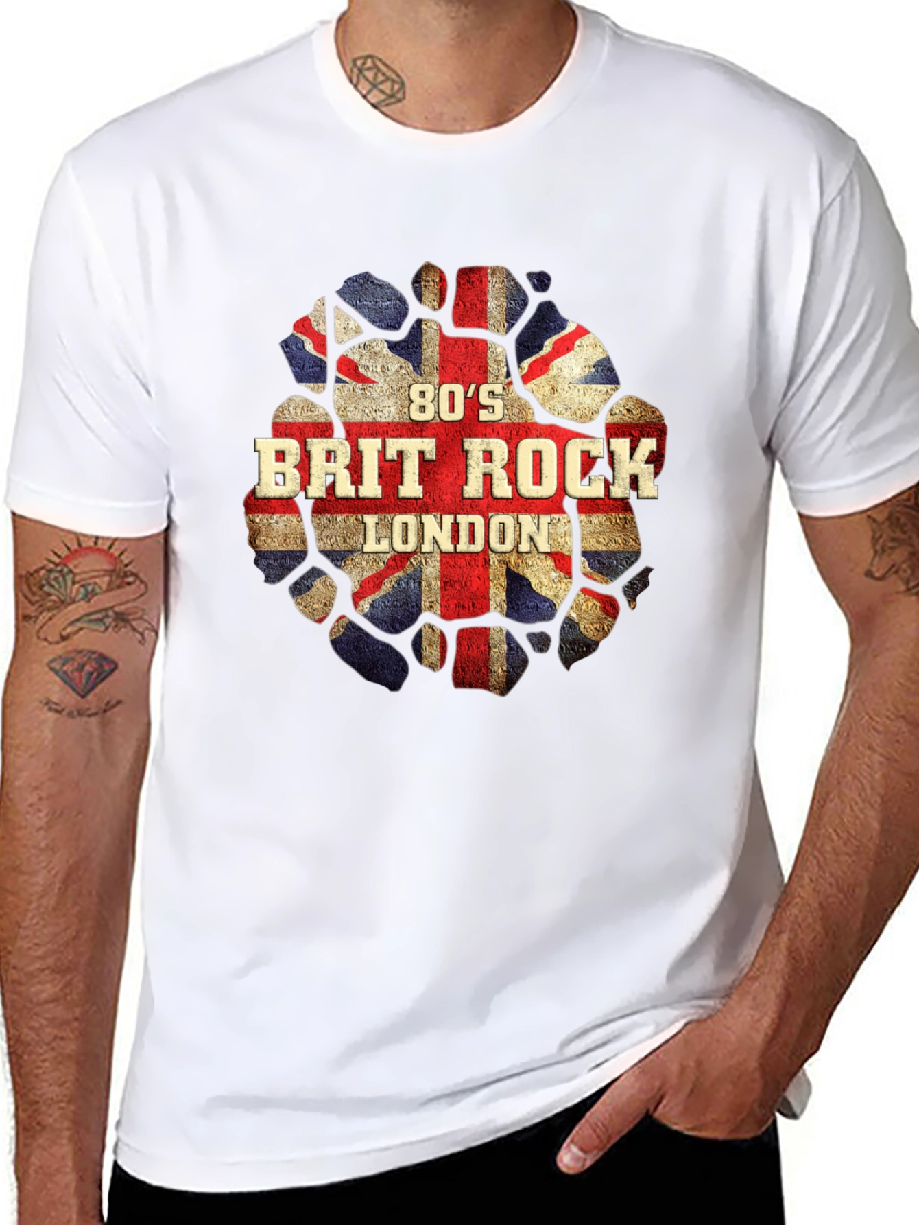 80s Brit Rock London T-Shirt - UK Flag Design