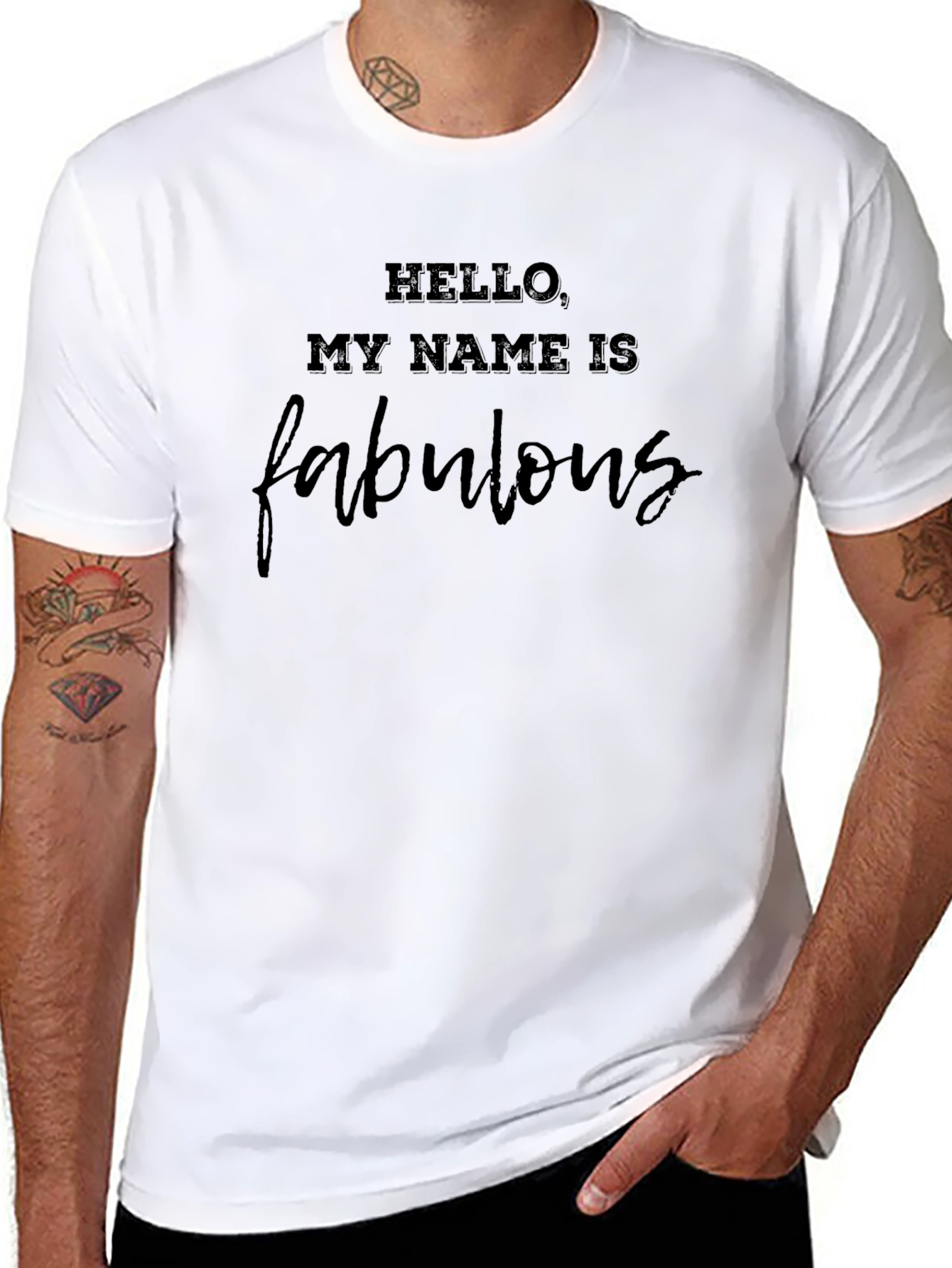Hello My Name is Fabulous Black T-Shirt