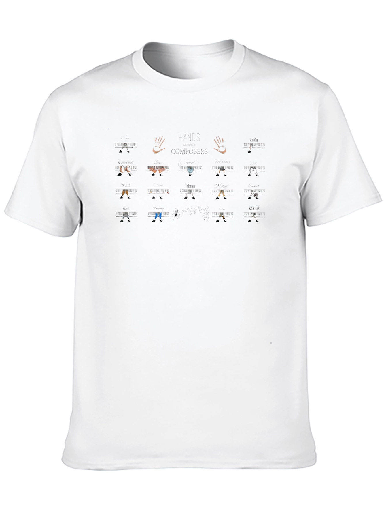 Abstract Hands Graphic Black T-Shirt
